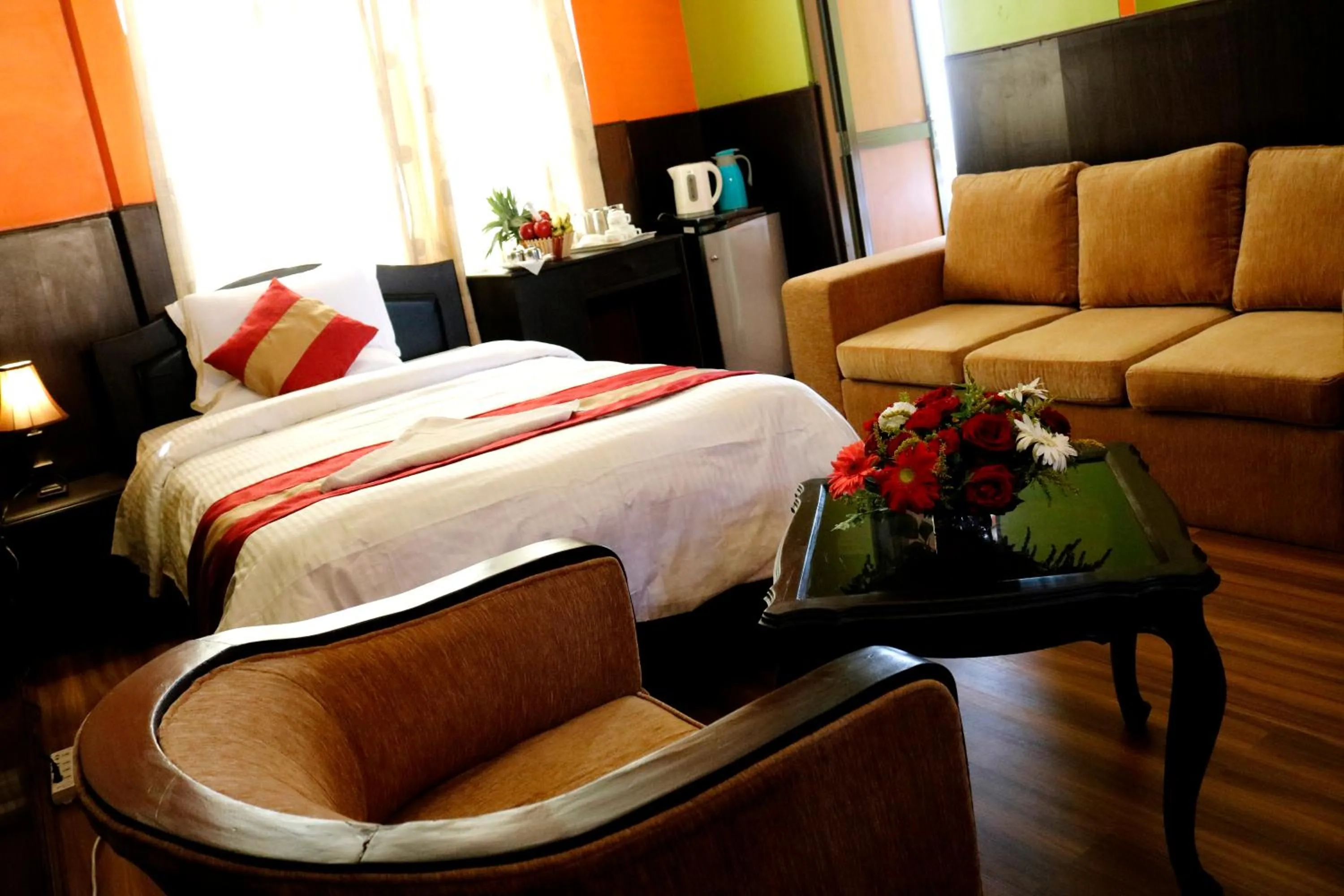 Bed in Hotel Nepalaya