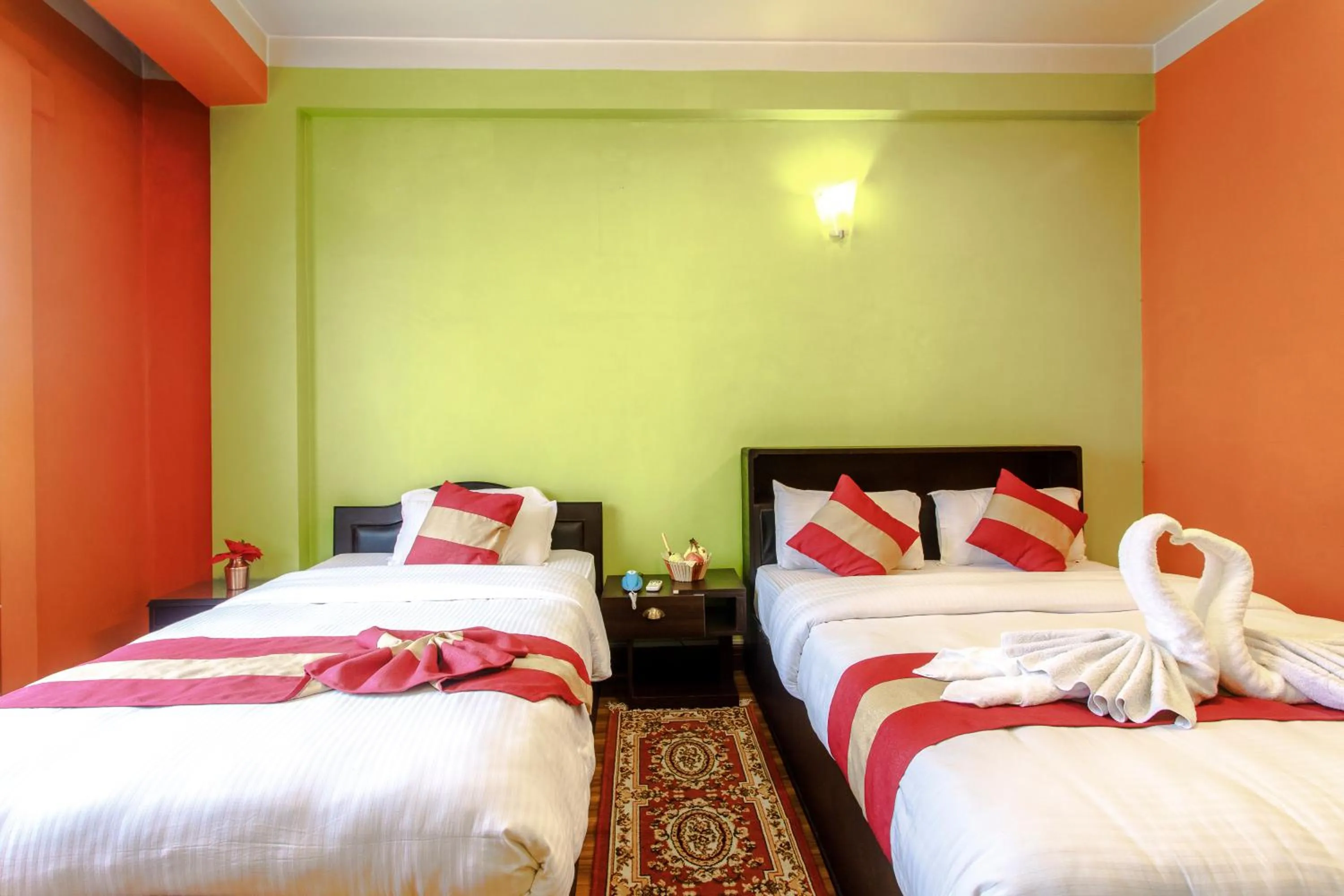 Bed in Hotel Nepalaya