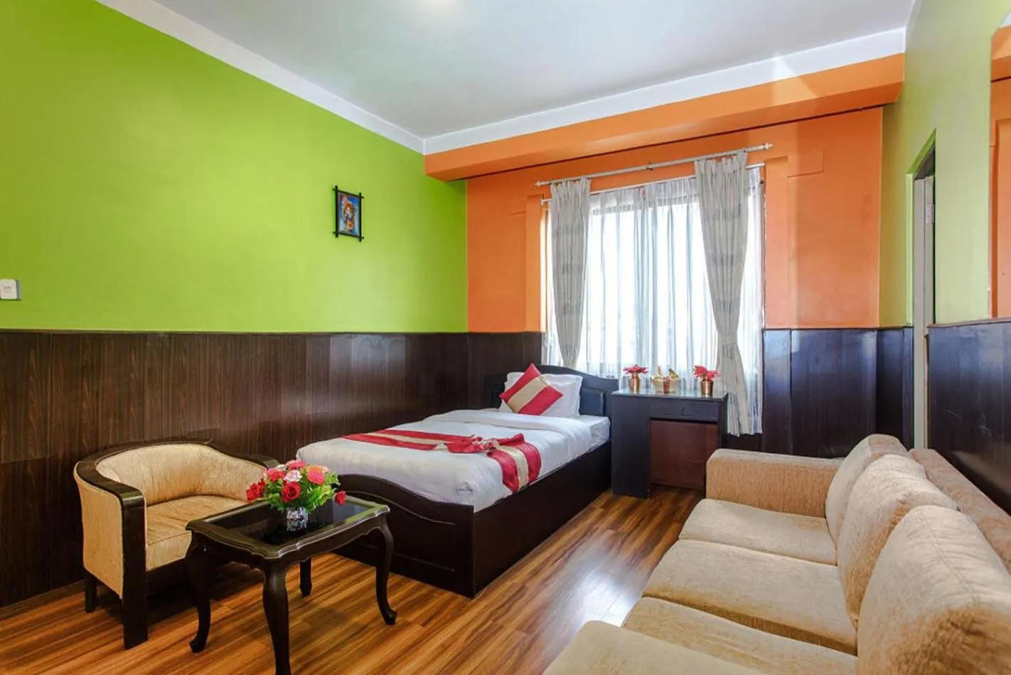 Bed in Hotel Nepalaya