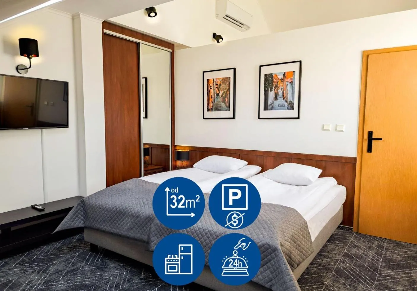 Bed in Warsaw Apartments - Apartamenty Wilanów