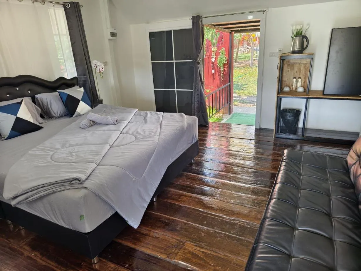 Bed in Moon River Resort Phimai