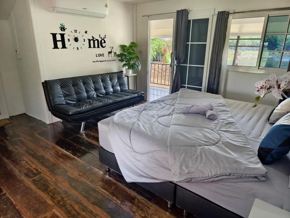 Bed in Moon River Resort Phimai