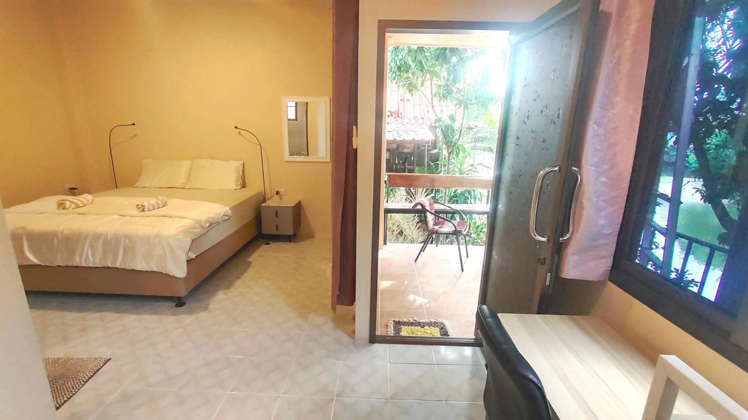 Bed in Moon River Resort Phimai