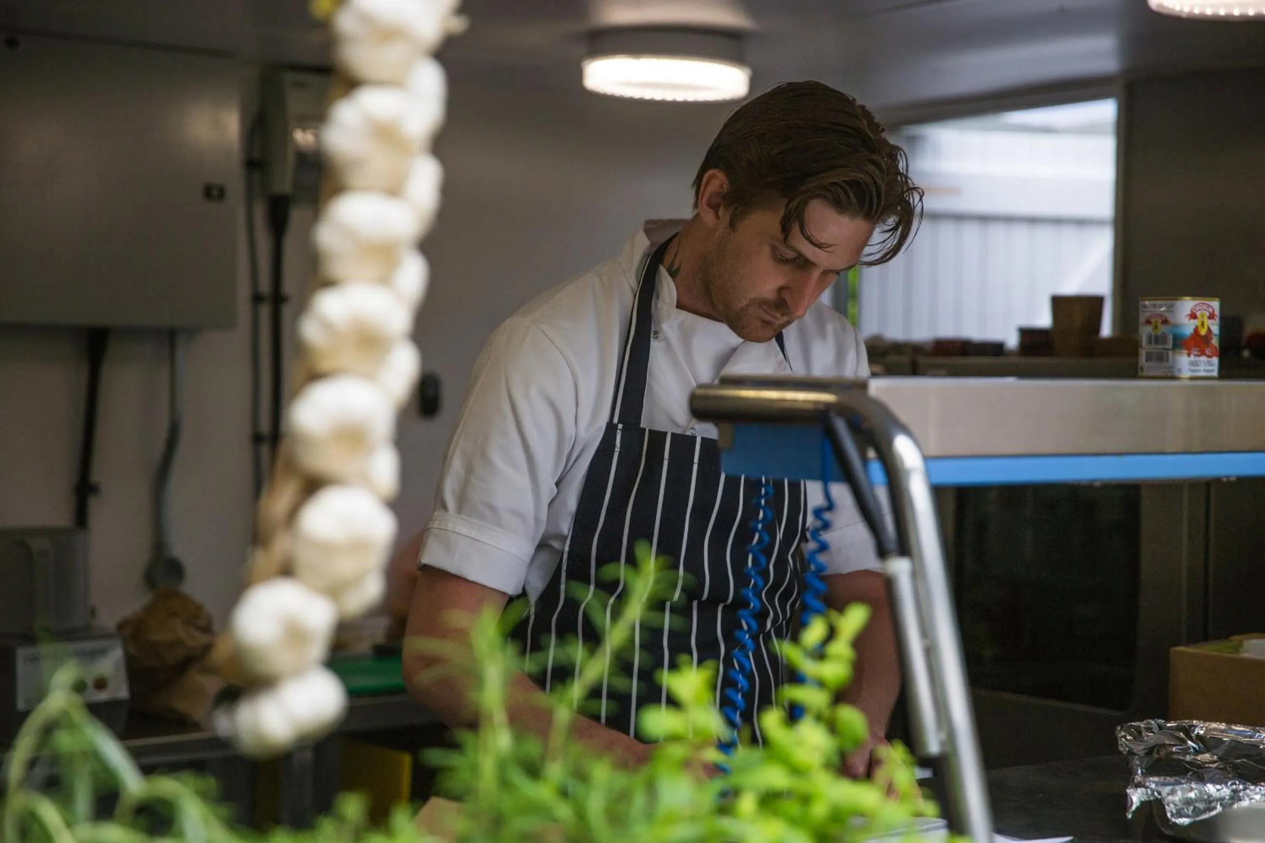 Communal kitchen in The Cott Inn