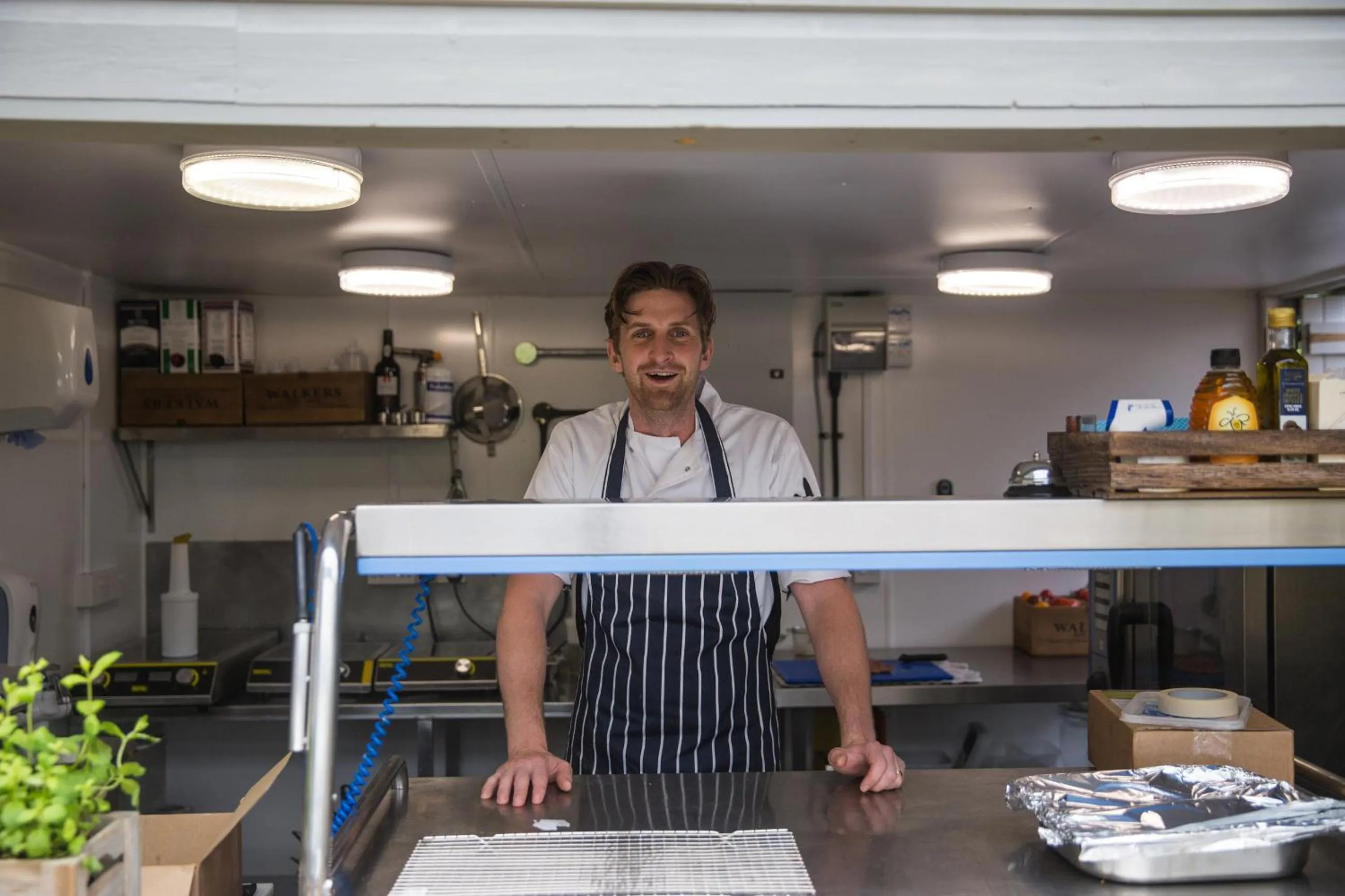 Communal kitchen in The Cott Inn