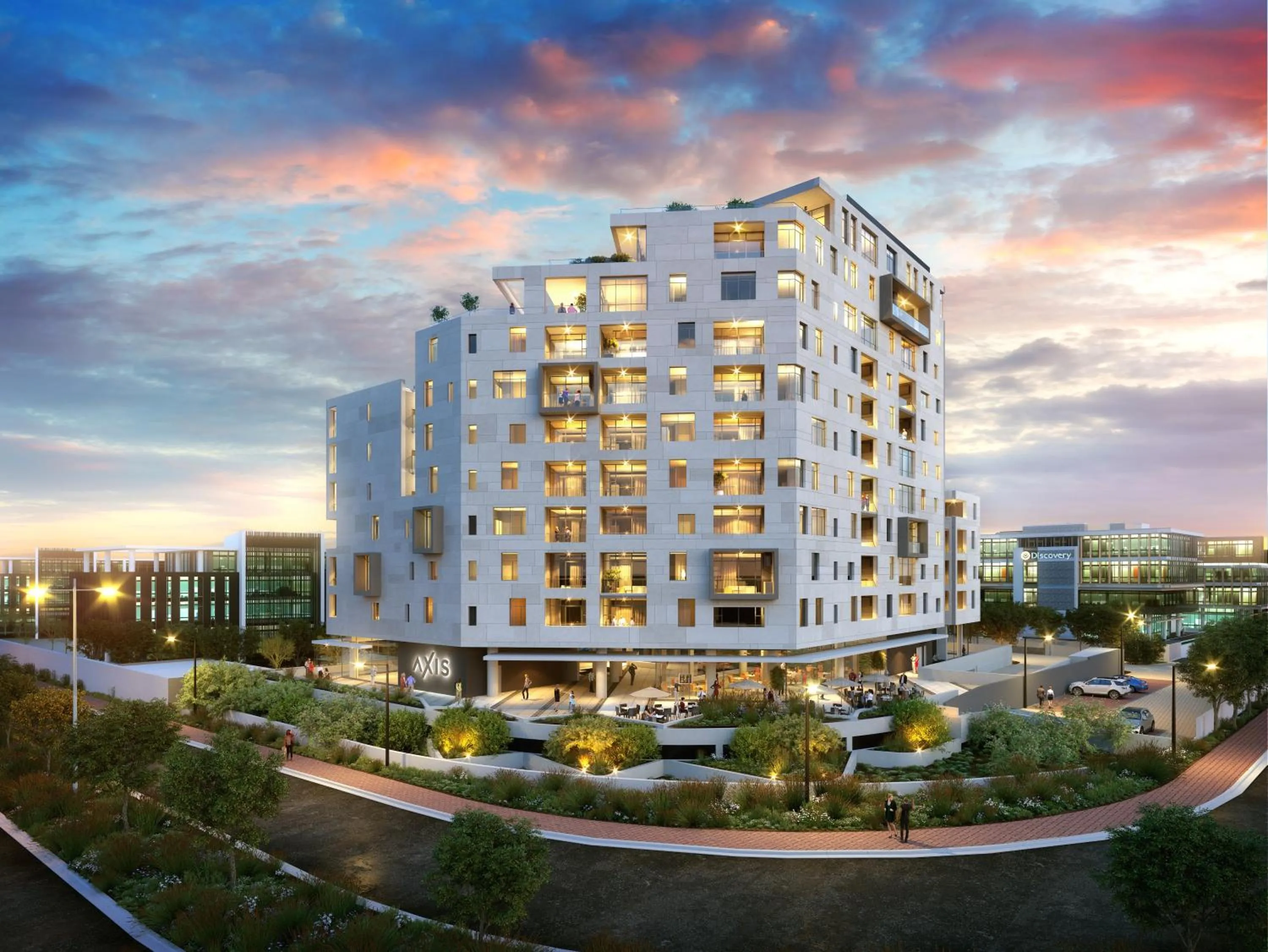 Property building in Axis Luxury Apartments by Century City Hotels