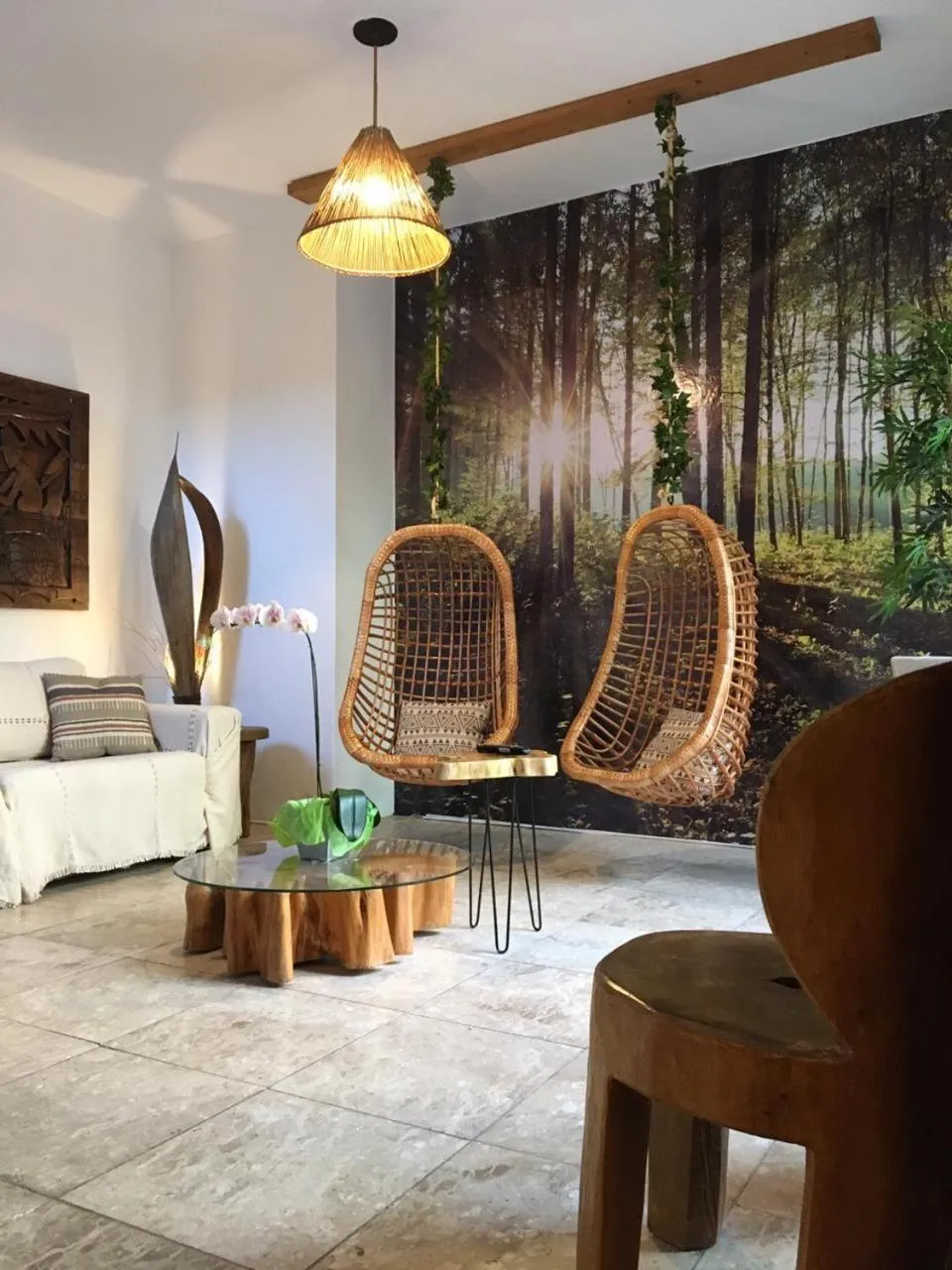 Living room in Pousada Aroeira