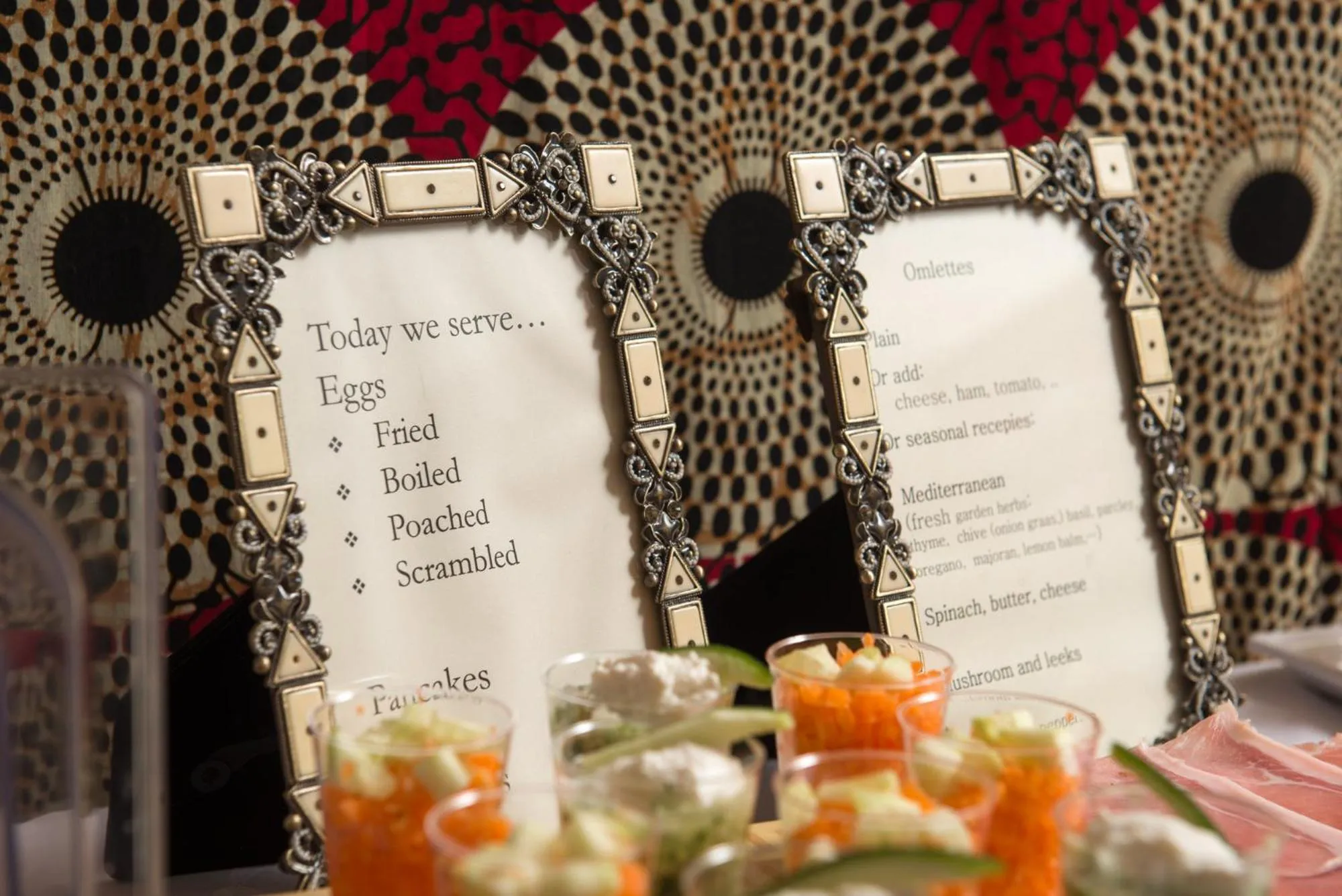 Food and drinks in Palm Gallery Hotel