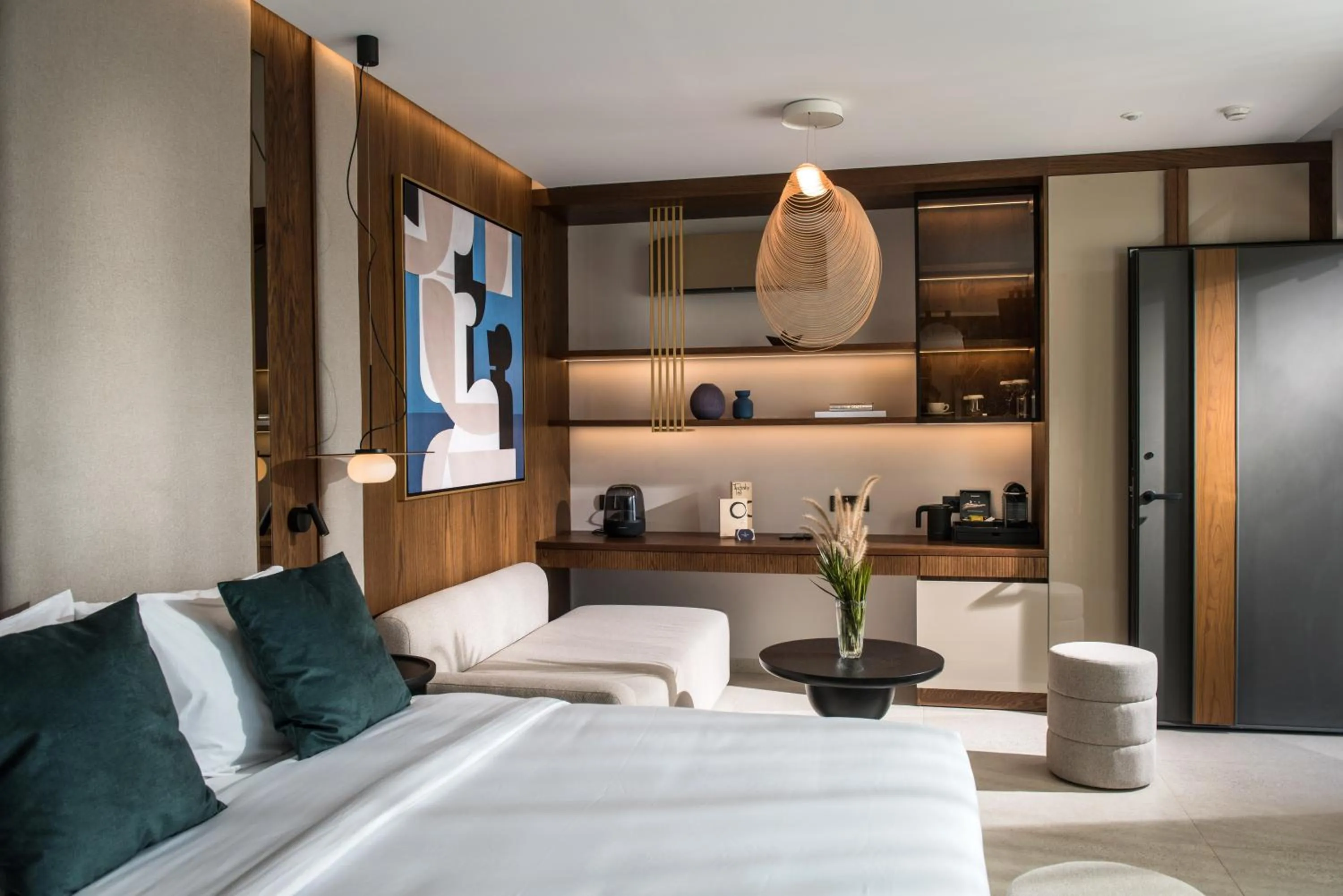 Living room, Bed in Happy Cretan Suites