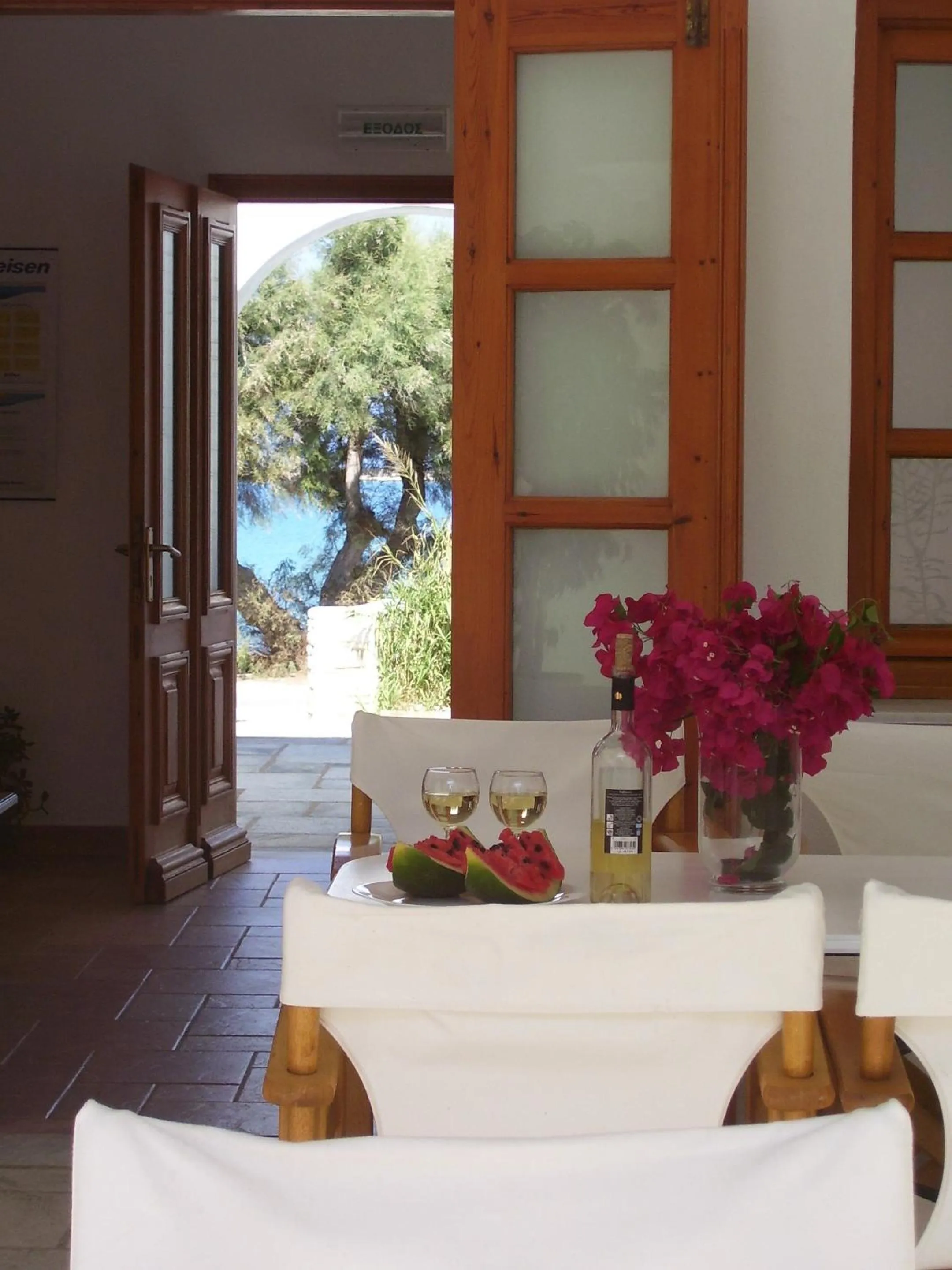Patio in Roussos Beach Hotel