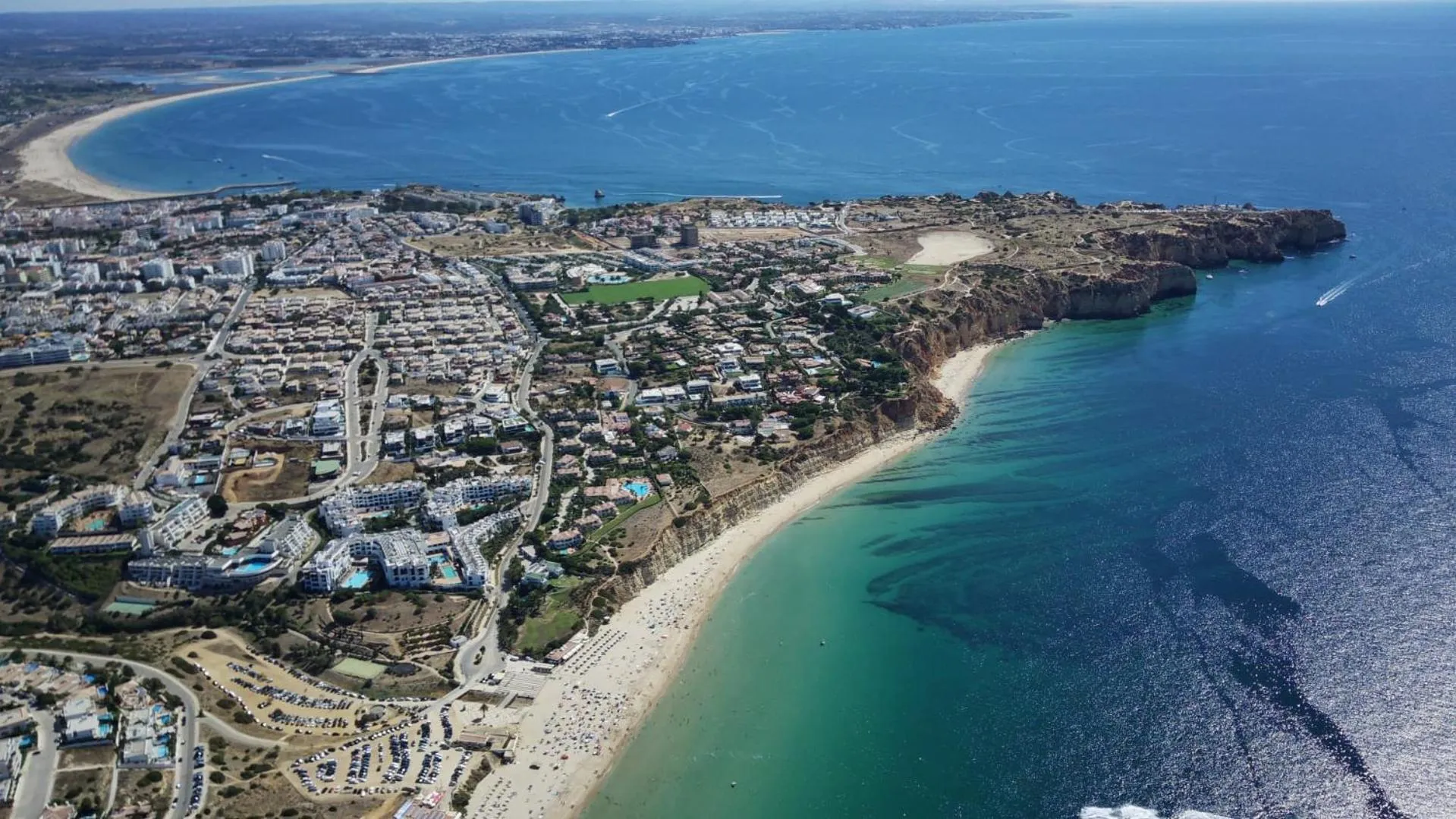 Bird's eye view in Atalaia Sol Aparthotel - tennis & heated pool in winter