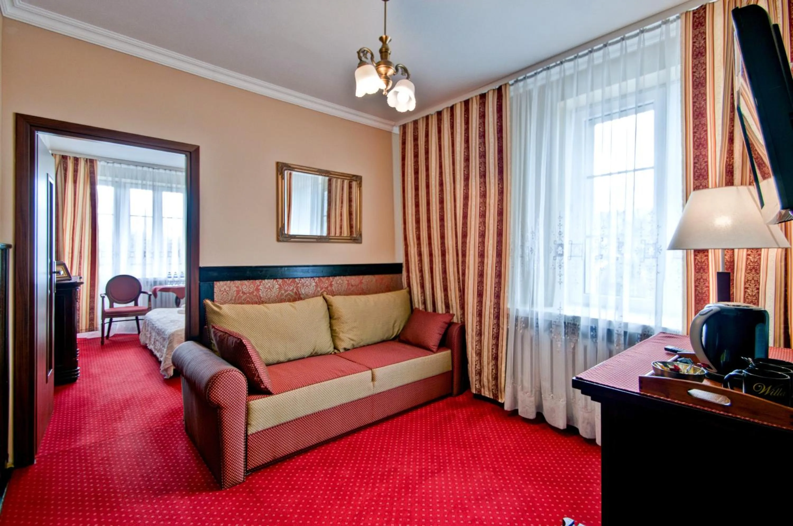 Living room, Bed in Willa Roztoka