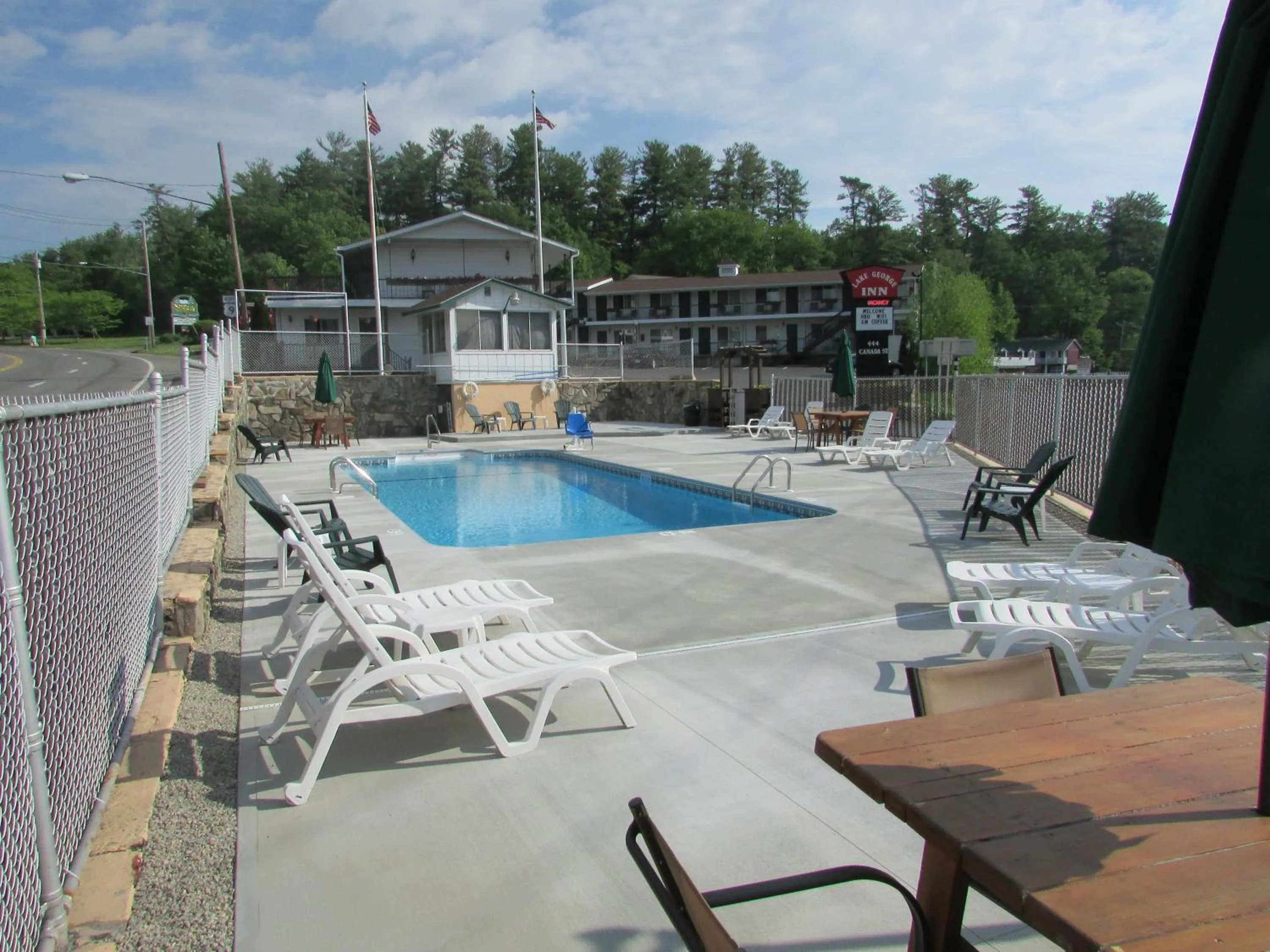 Swimming pool in The Lake George Inn