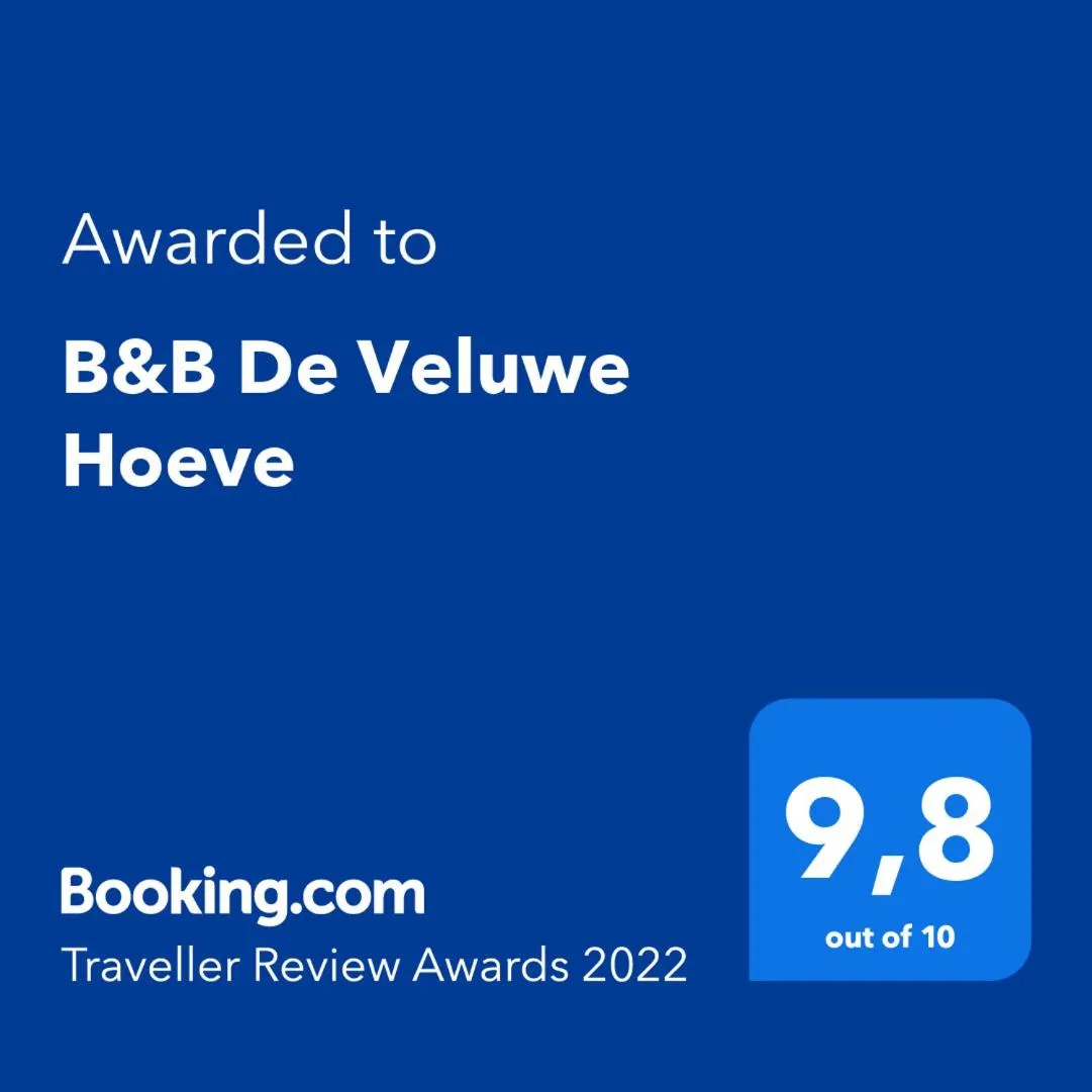 Certificate/Award in B&B De Veluwe Hoeve