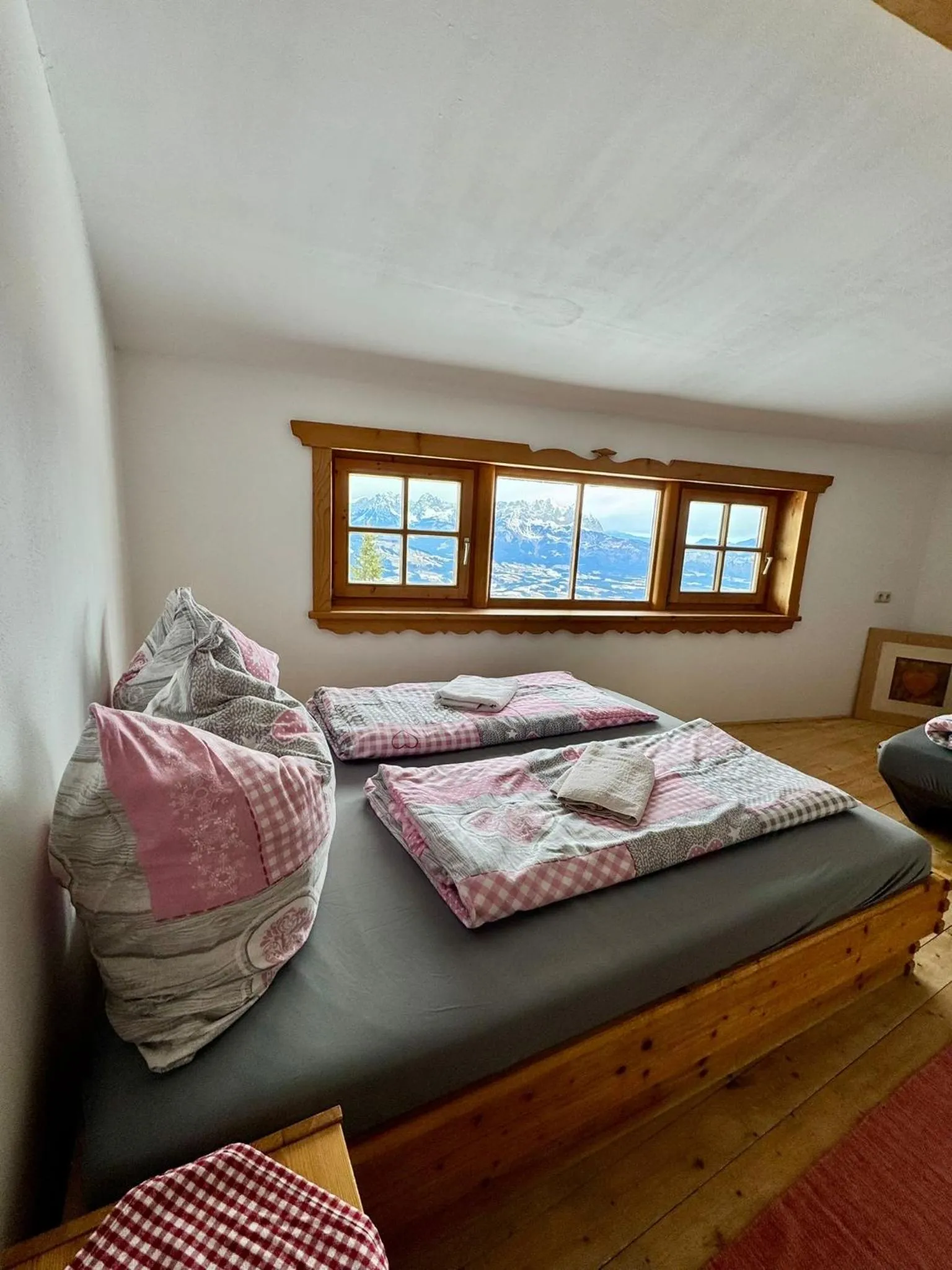 Bed in Hocheckhuette On Top of the Kitzbuehel Hahnenkamm Mountain
