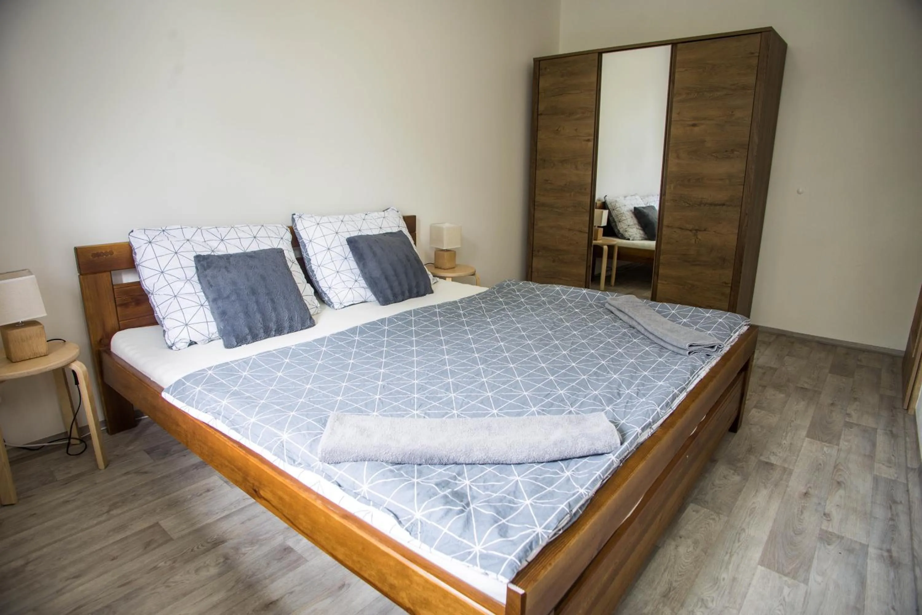 Bed in Apartmány Ve Mlejně