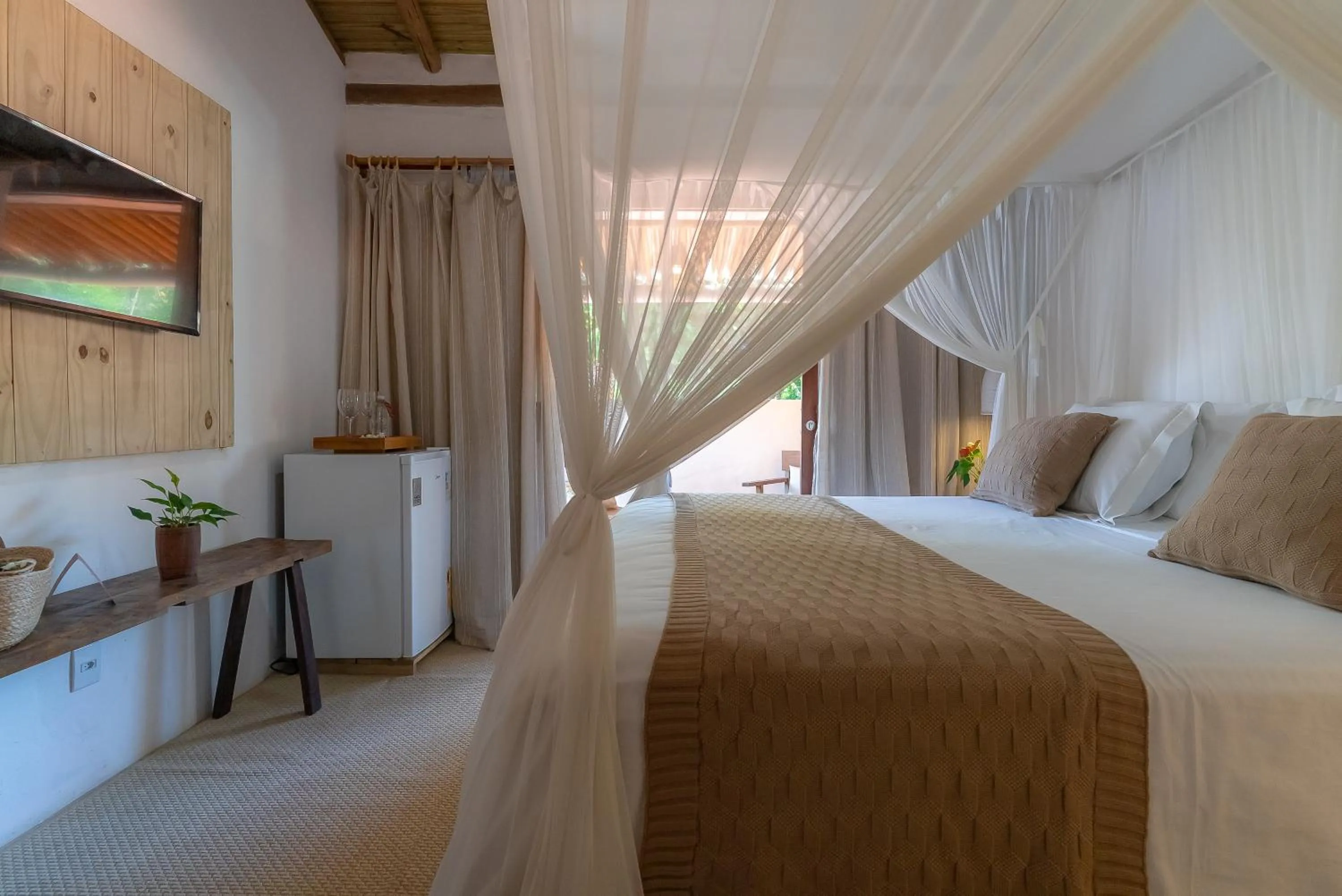 Bed in Pousada Por do Sol Trancoso