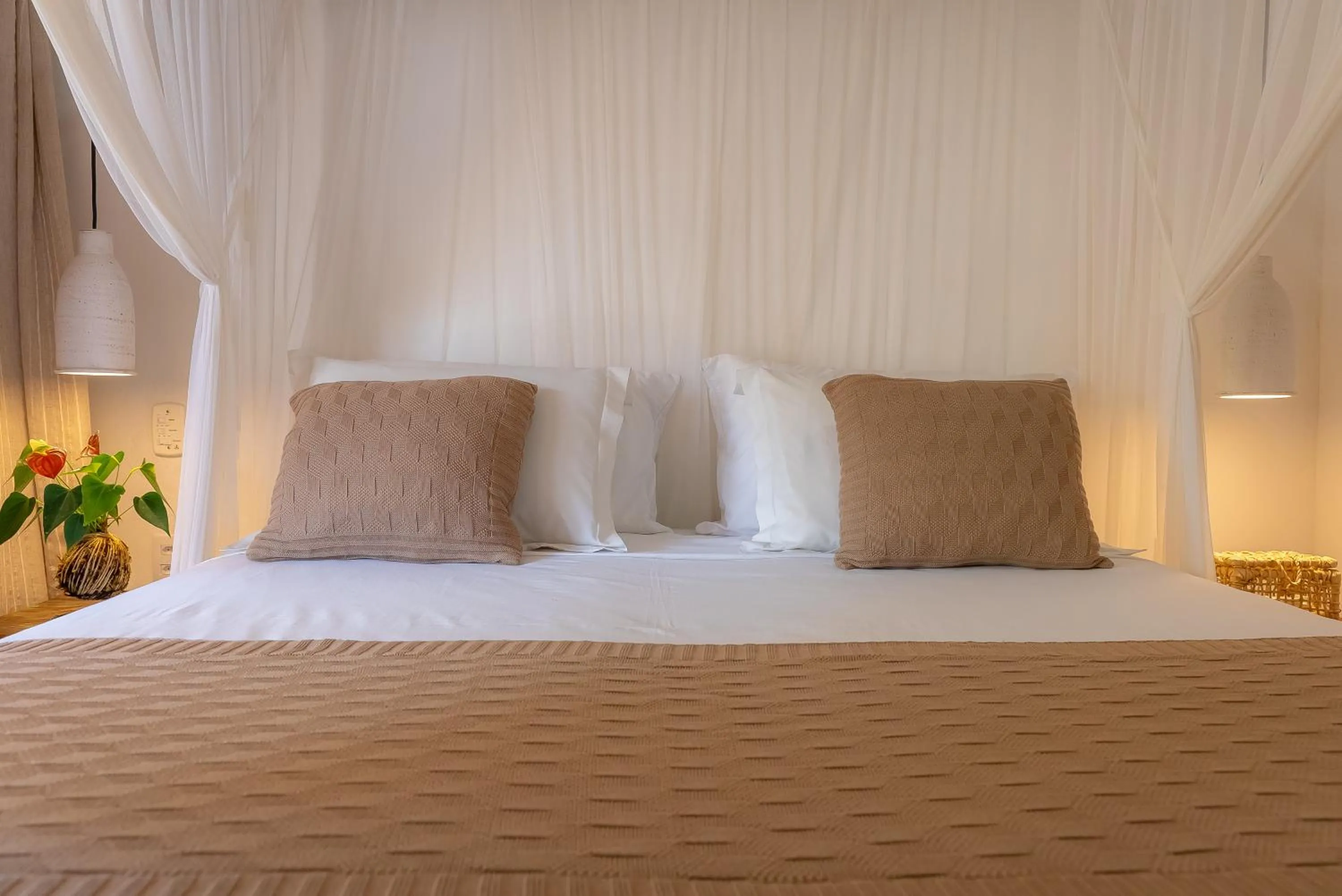 Bed in Pousada Por do Sol Trancoso