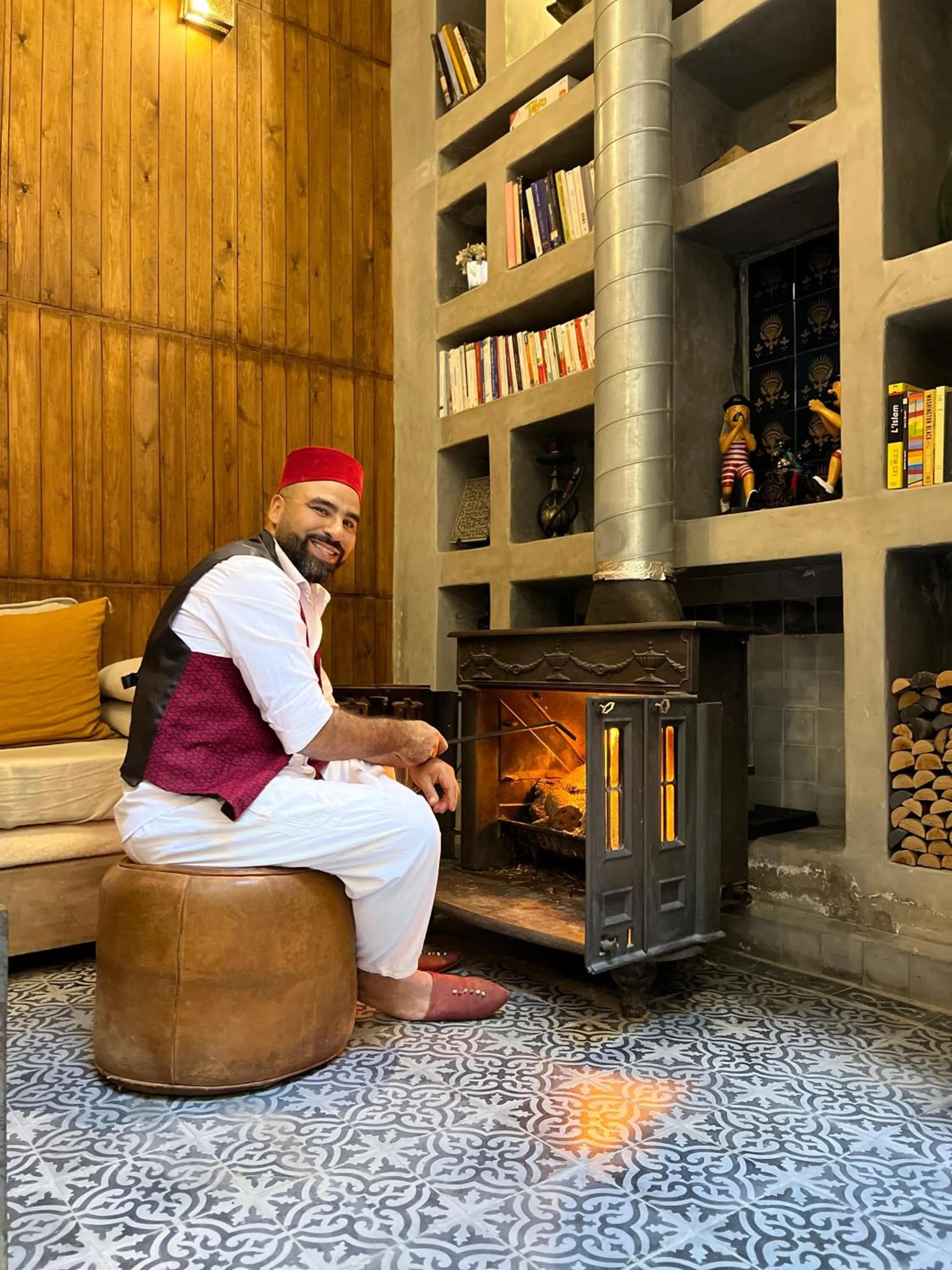 fireplace in Riad Anata