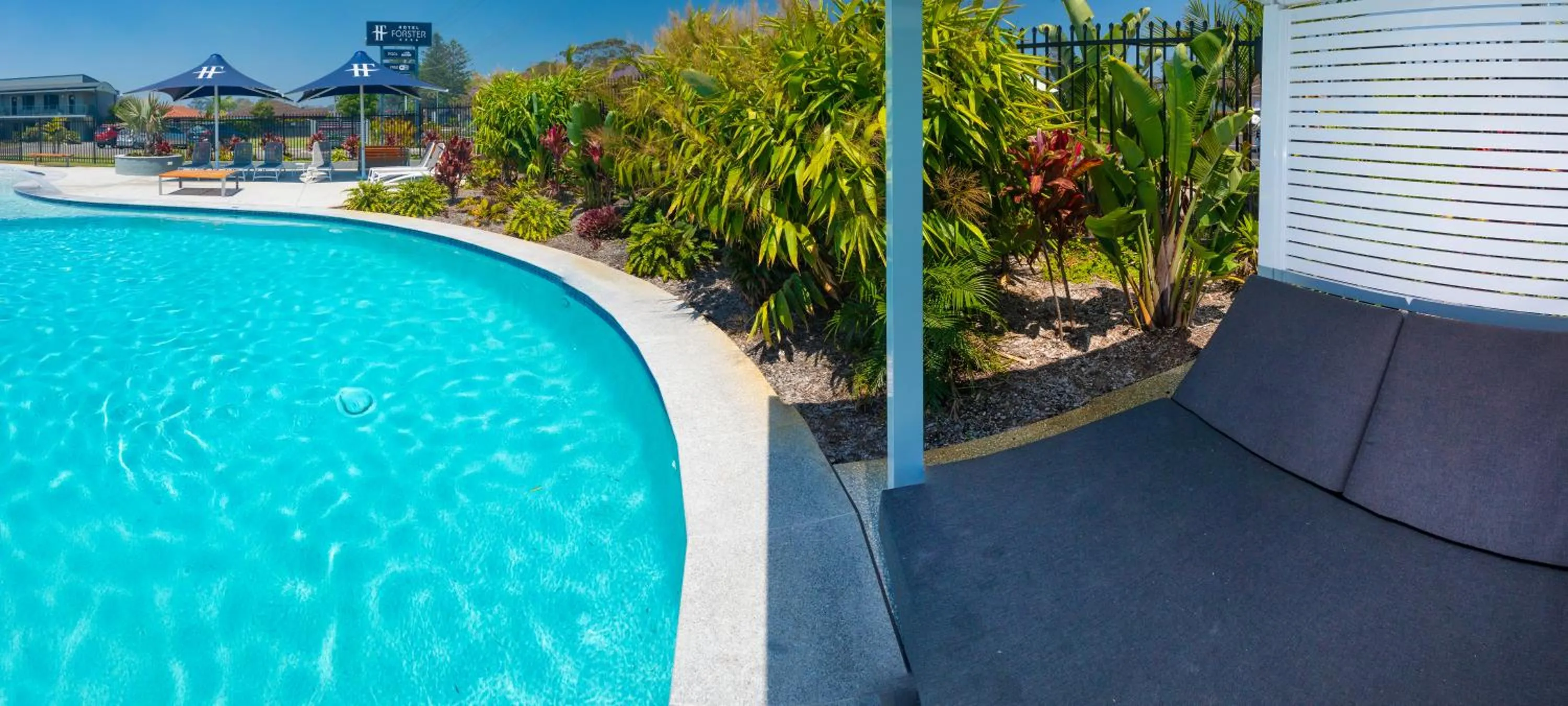 Pool view in Hotel Forster