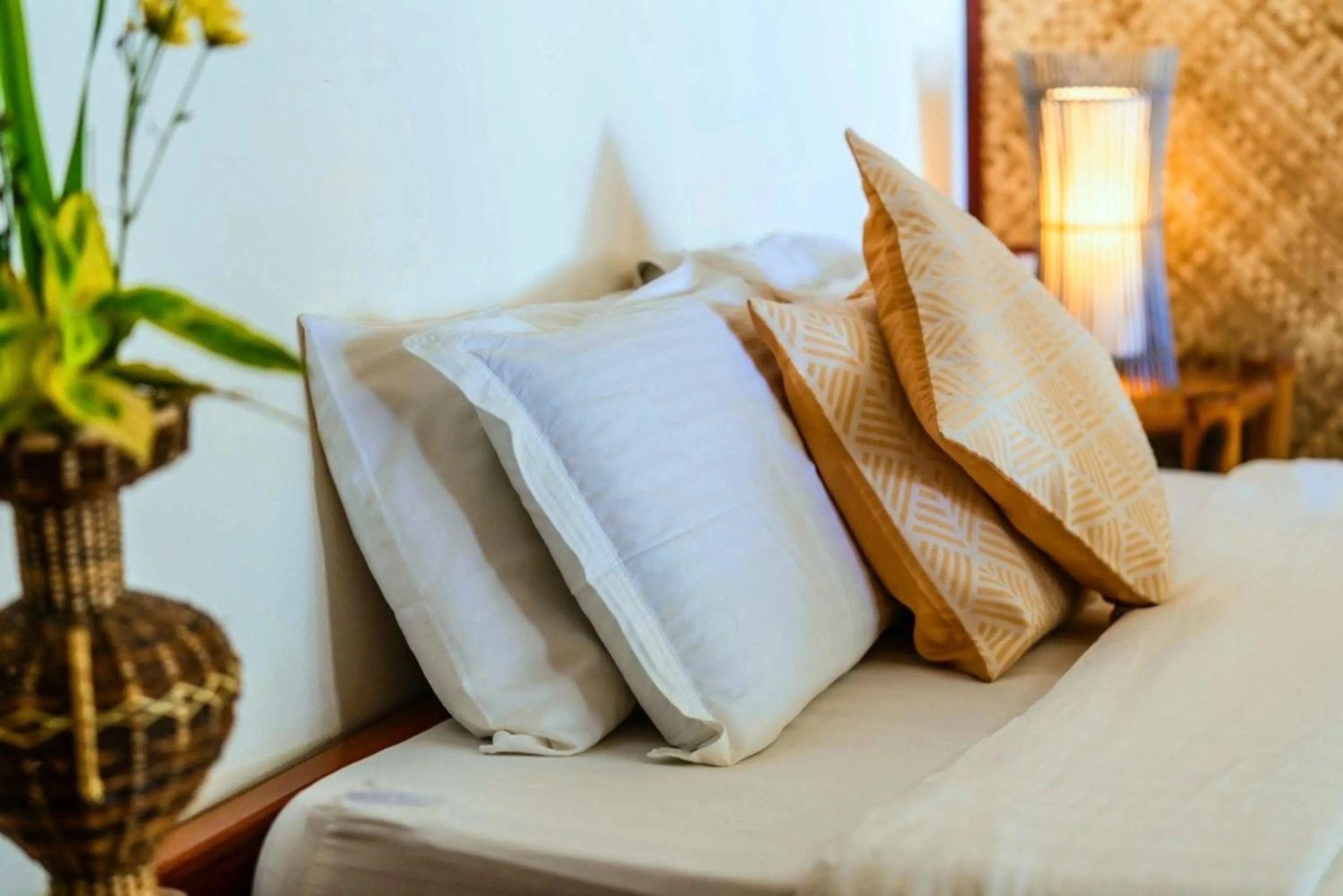 Bed in Romantic Beach Villas