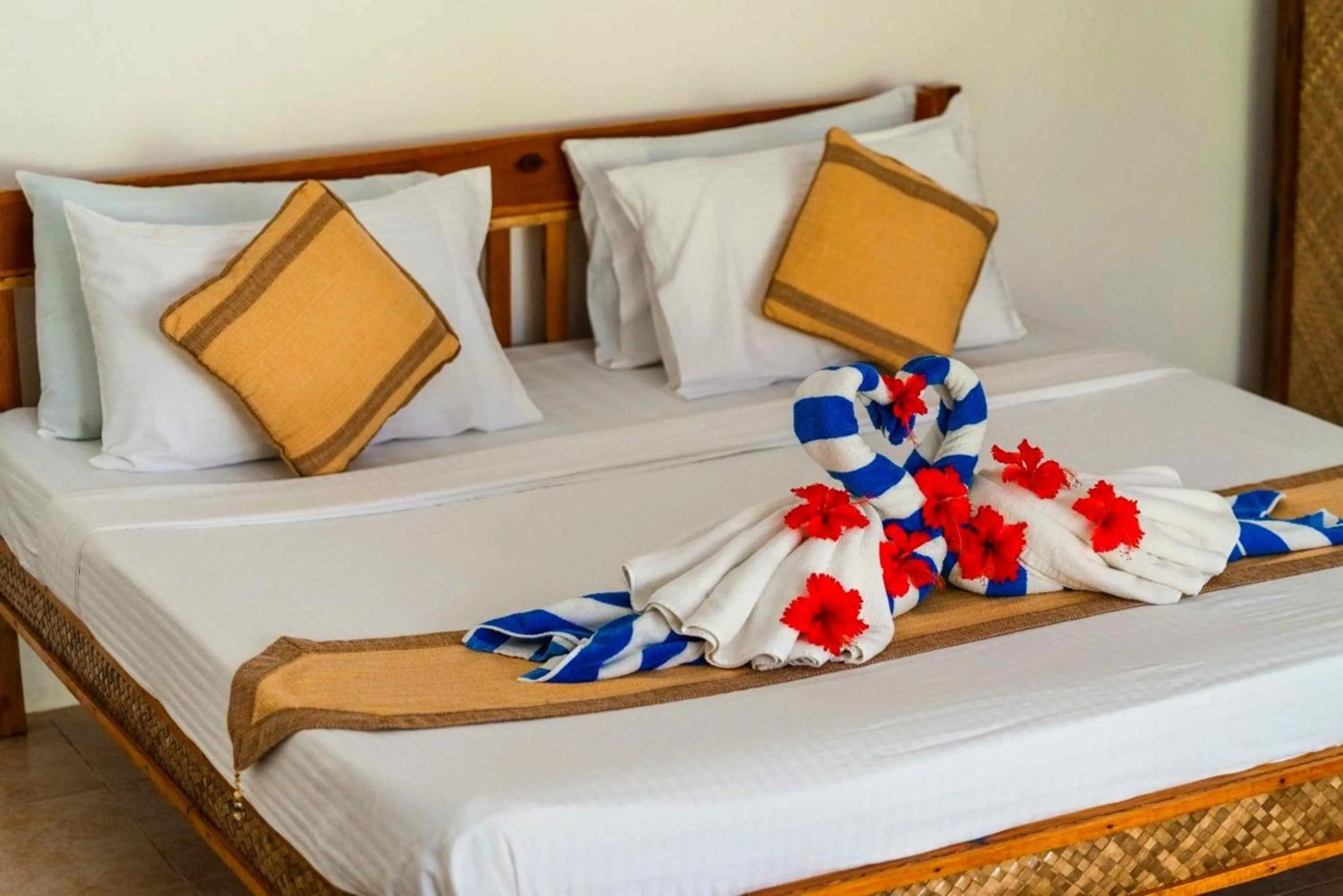 Bed in Romantic Beach Villas