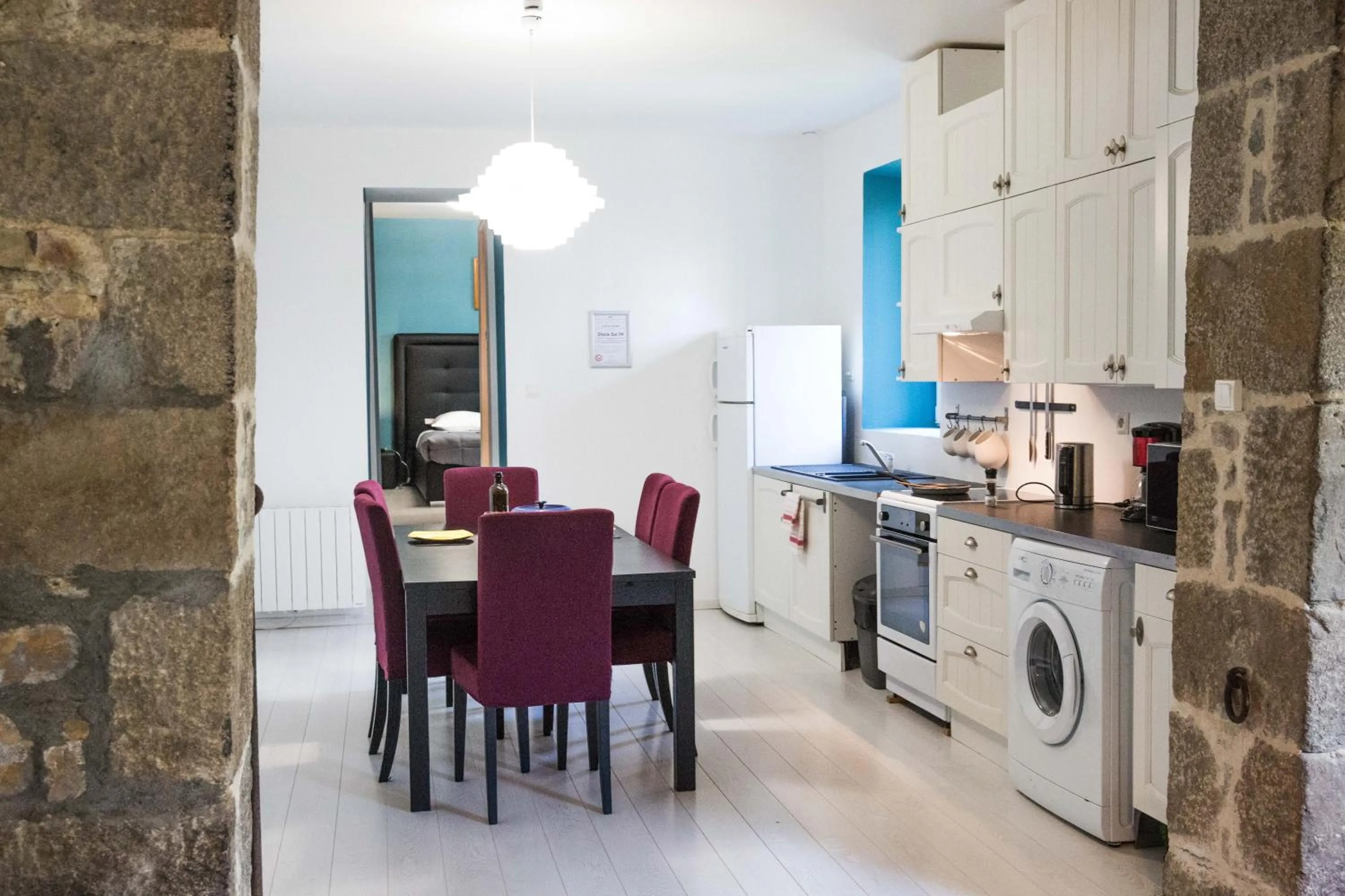 Kitchen or kitchenette in Hôtel Les Pieux En Cotentin