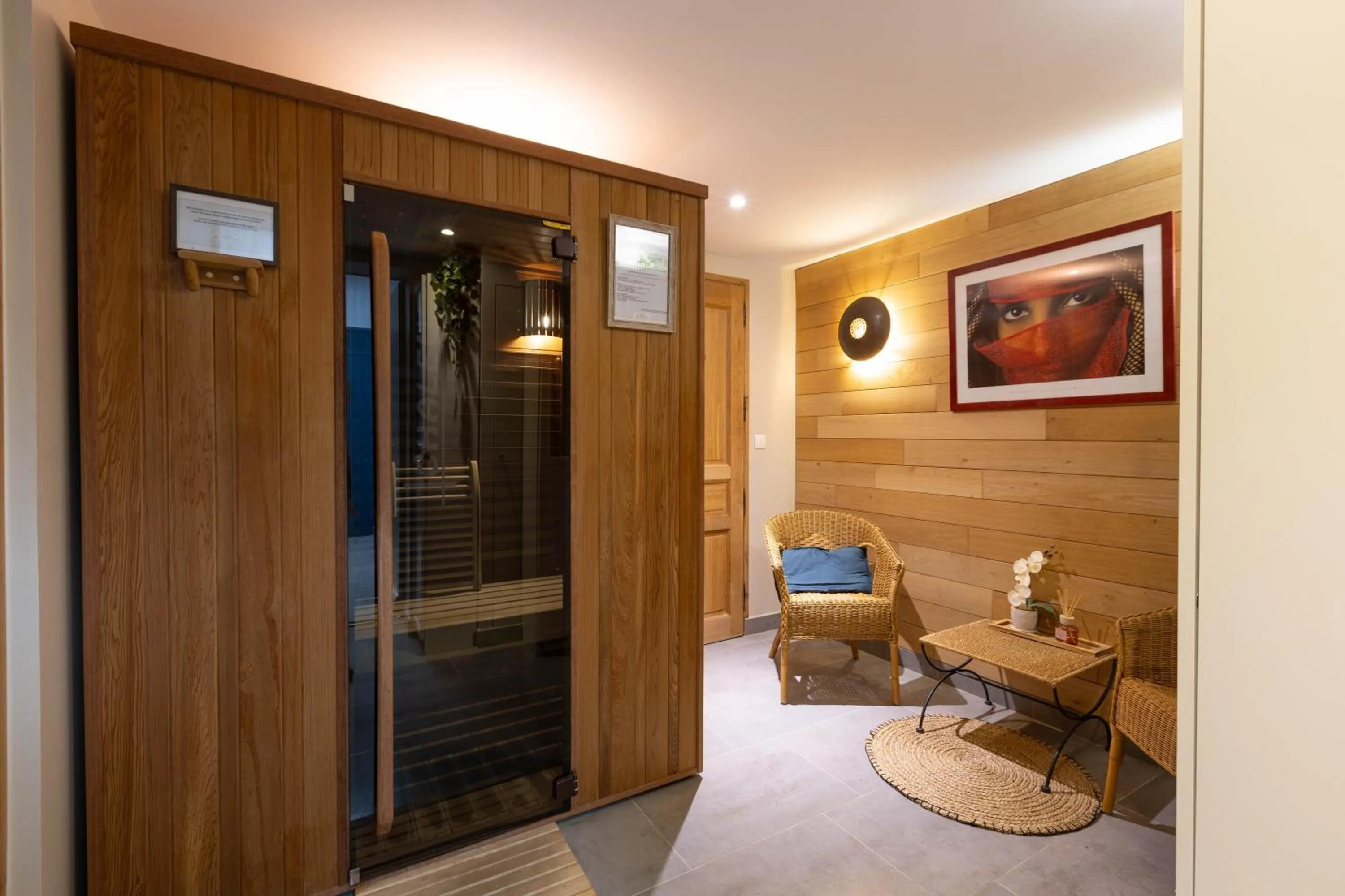 Sauna in Chambres d'Hôtes et Suites à La Ferme de l'Oudon & SPA