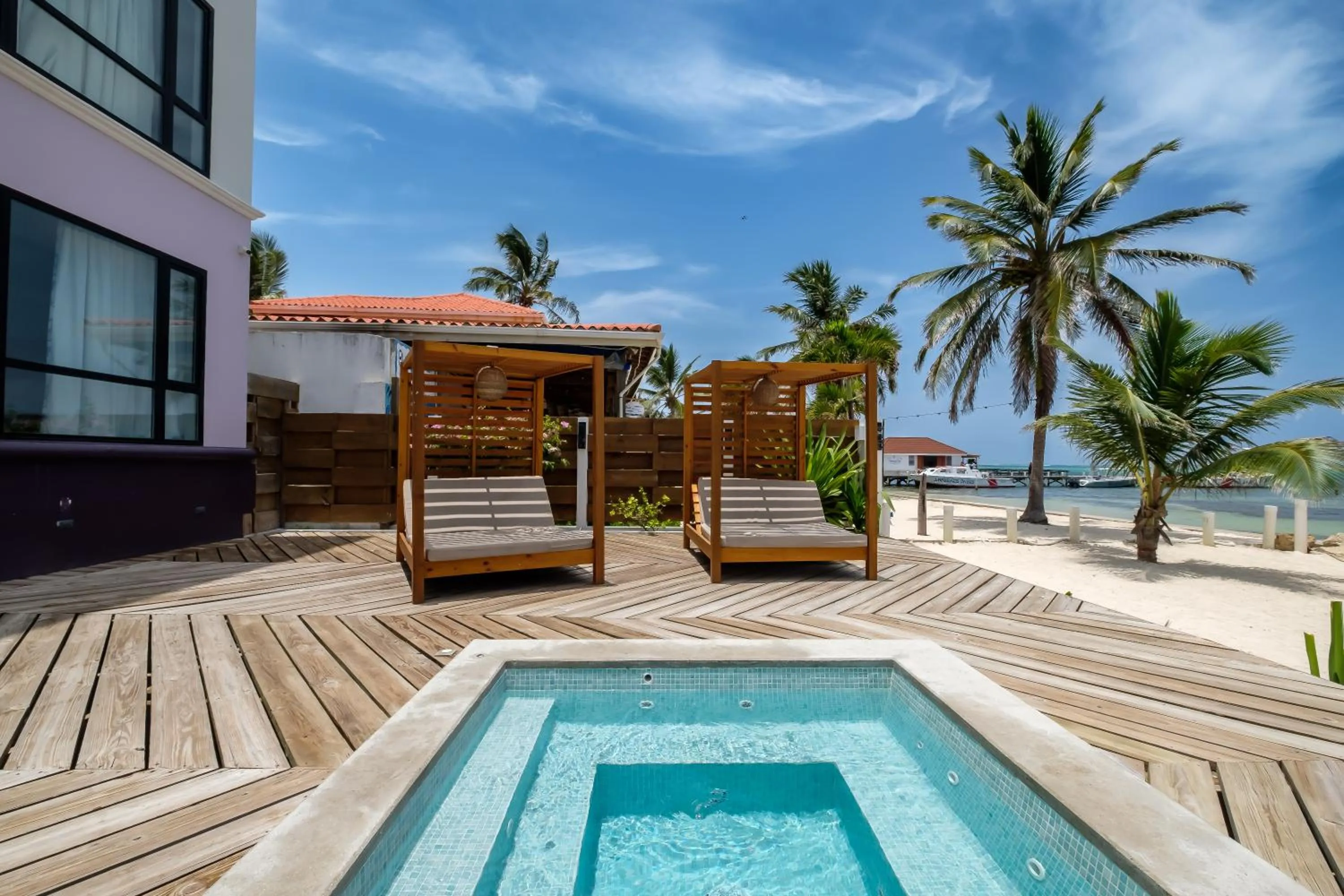 Pool view in Diamante Beachfront Suites