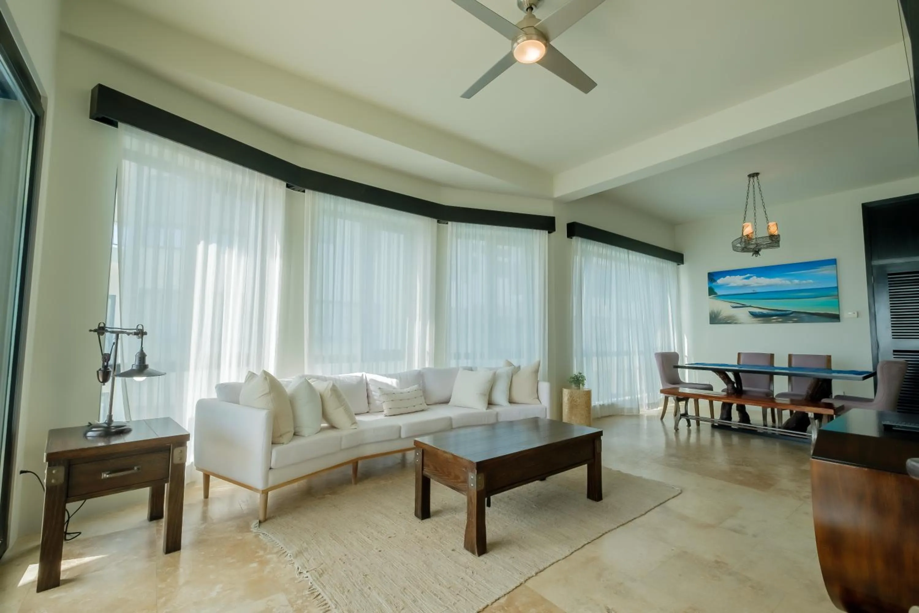 Living room in Diamante Beachfront Suites