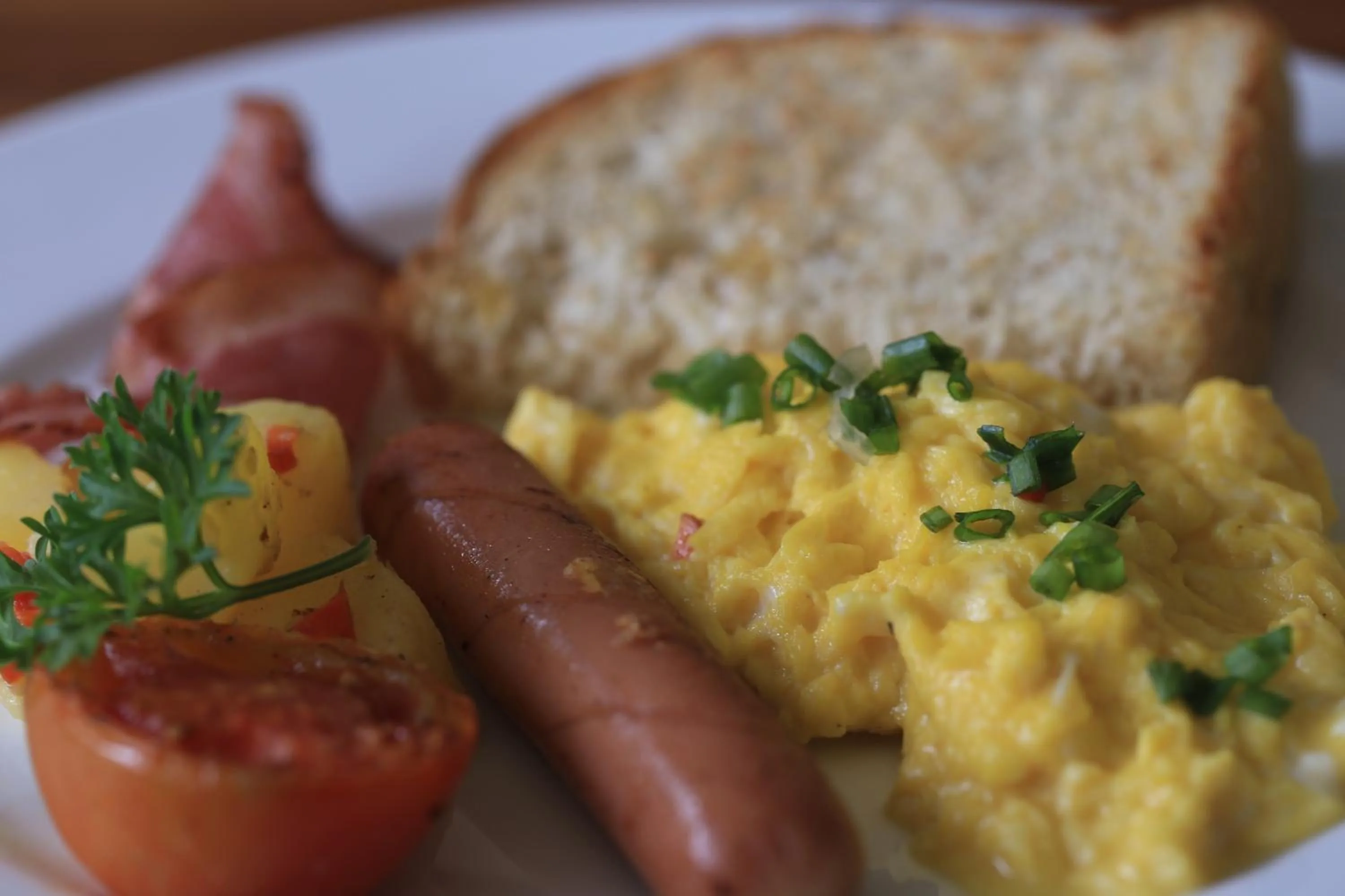 American breakfast in Sagitarius Inn