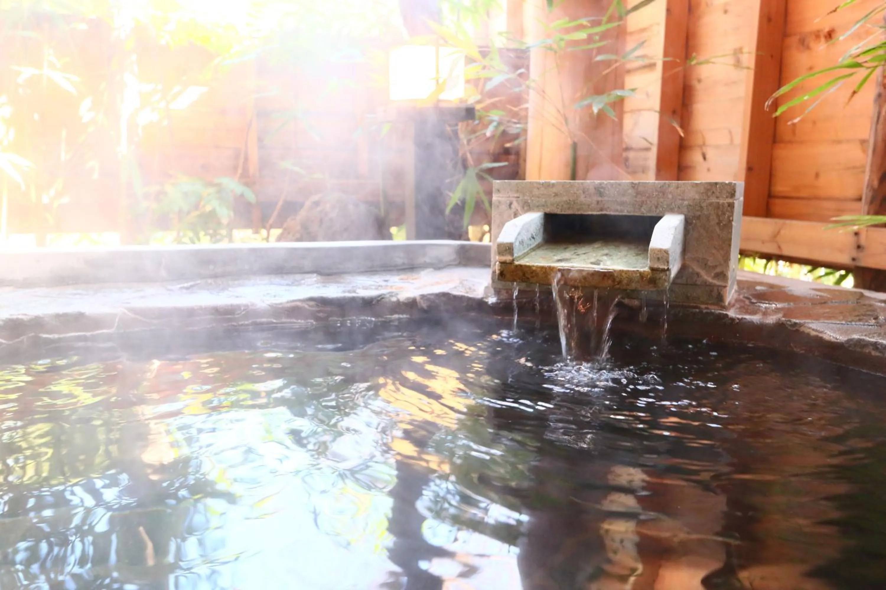 Open Air Bath in IZUNA INN & SPA - the veggie delights