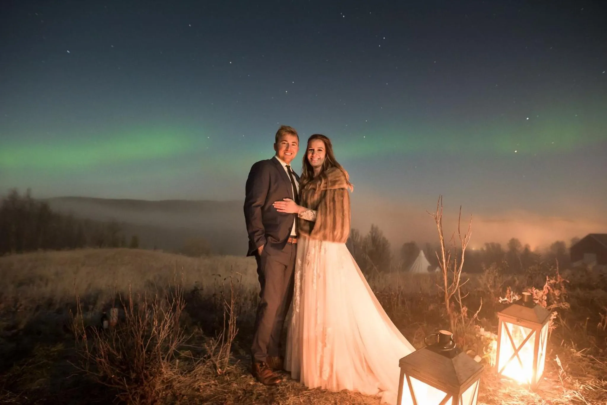 People in Aurora Borealis Observatory