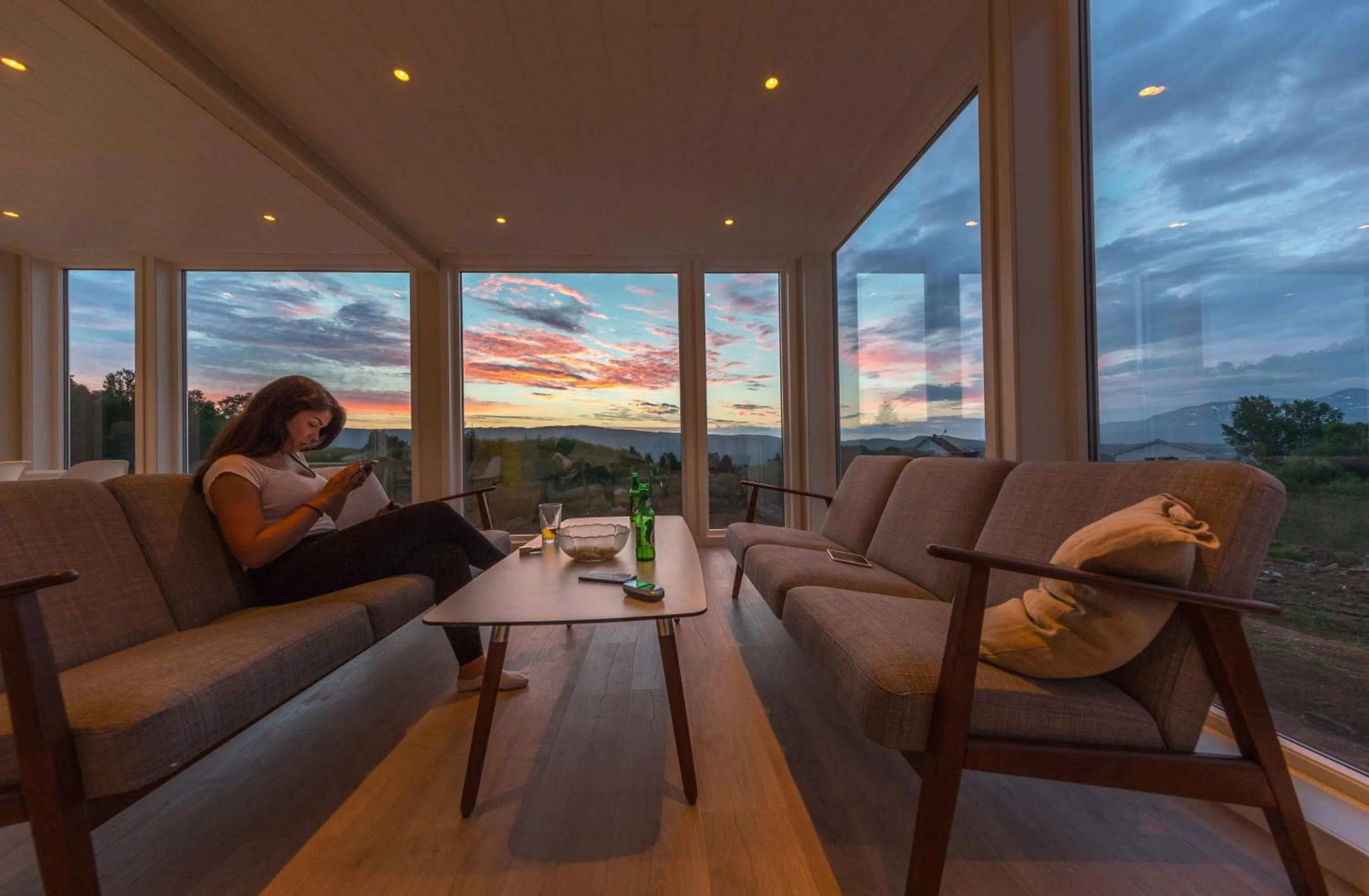 People in Aurora Borealis Observatory
