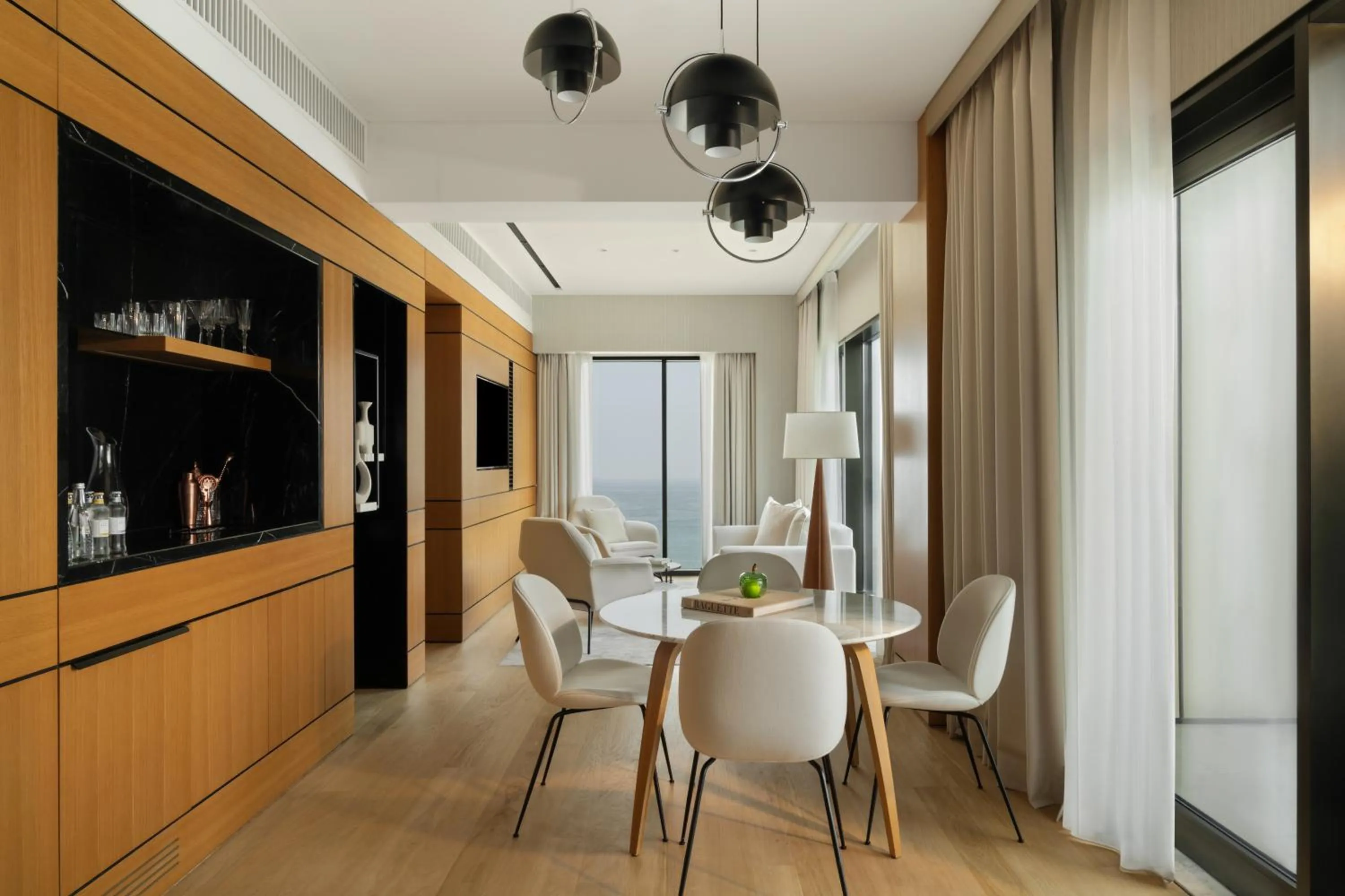 Seating area in Delano Dubai at Bluewaters