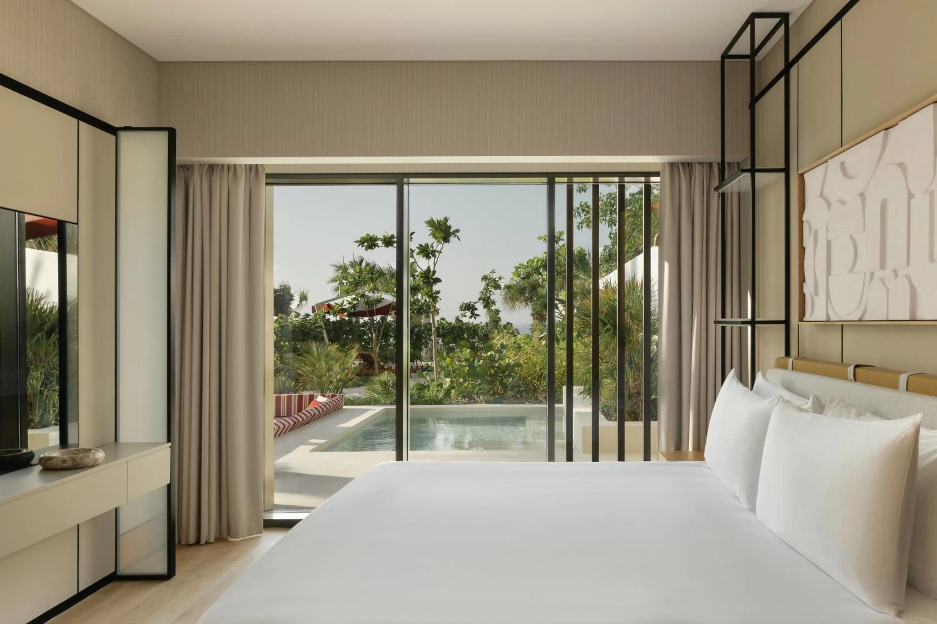 Bed in Delano Dubai at Bluewaters