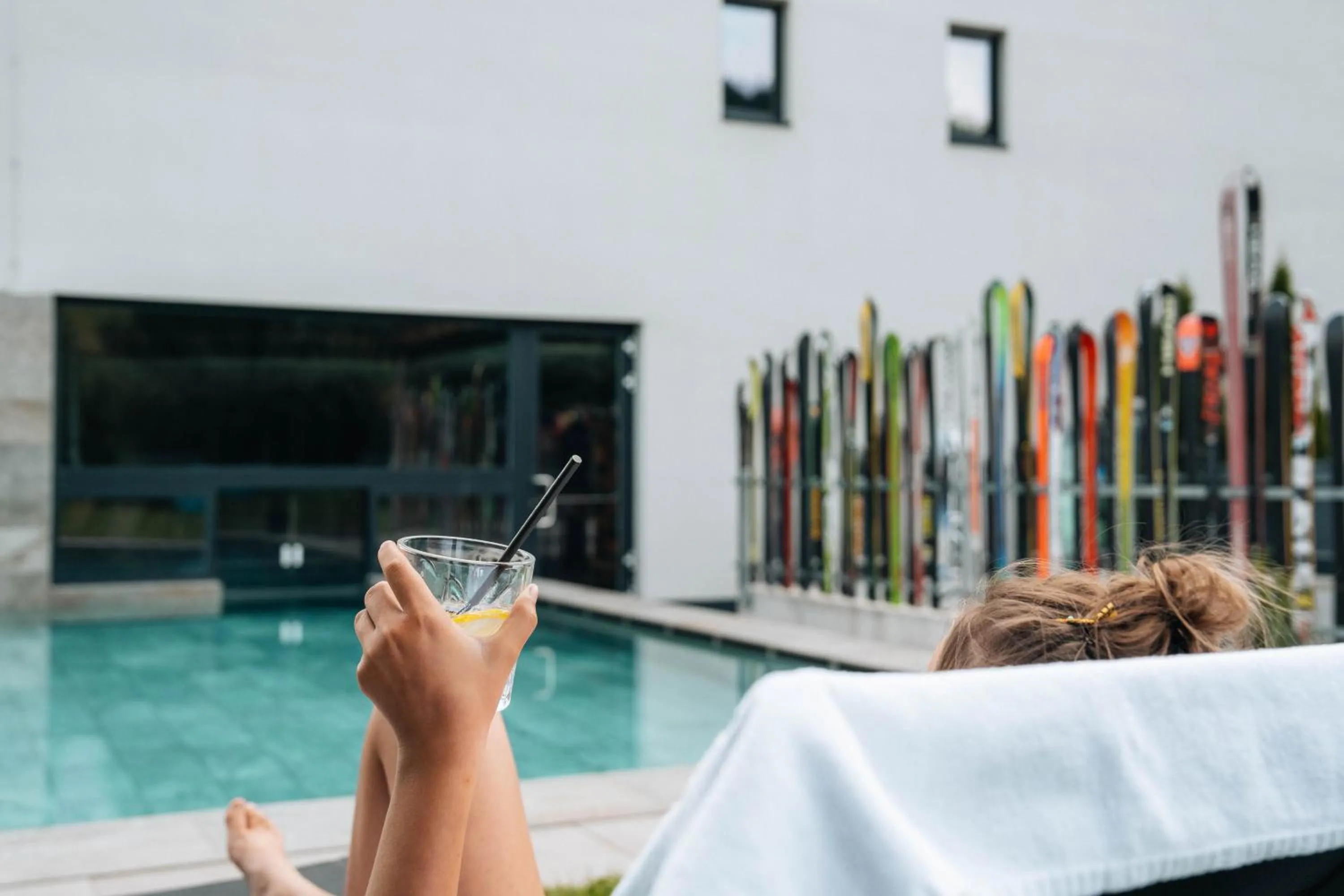 Swimming pool in Hotel Wochtla Buam Aktivhotel am Kronplatz mit Sauna