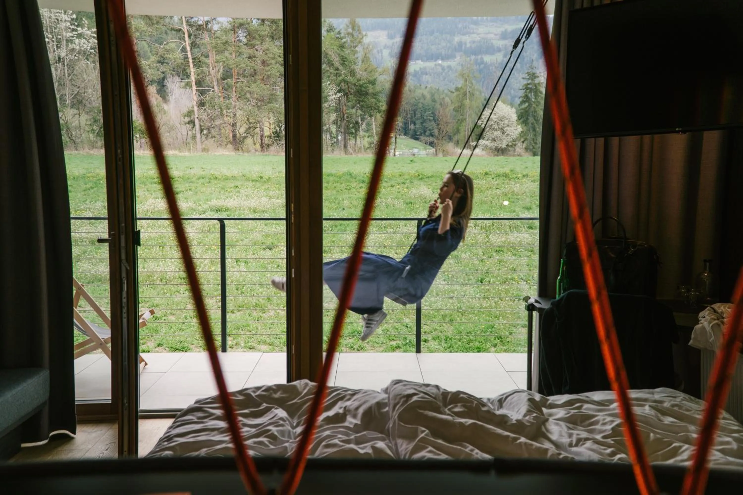 Balcony/Terrace in Hotel Wochtla Buam Aktivhotel am Kronplatz mit Sauna
