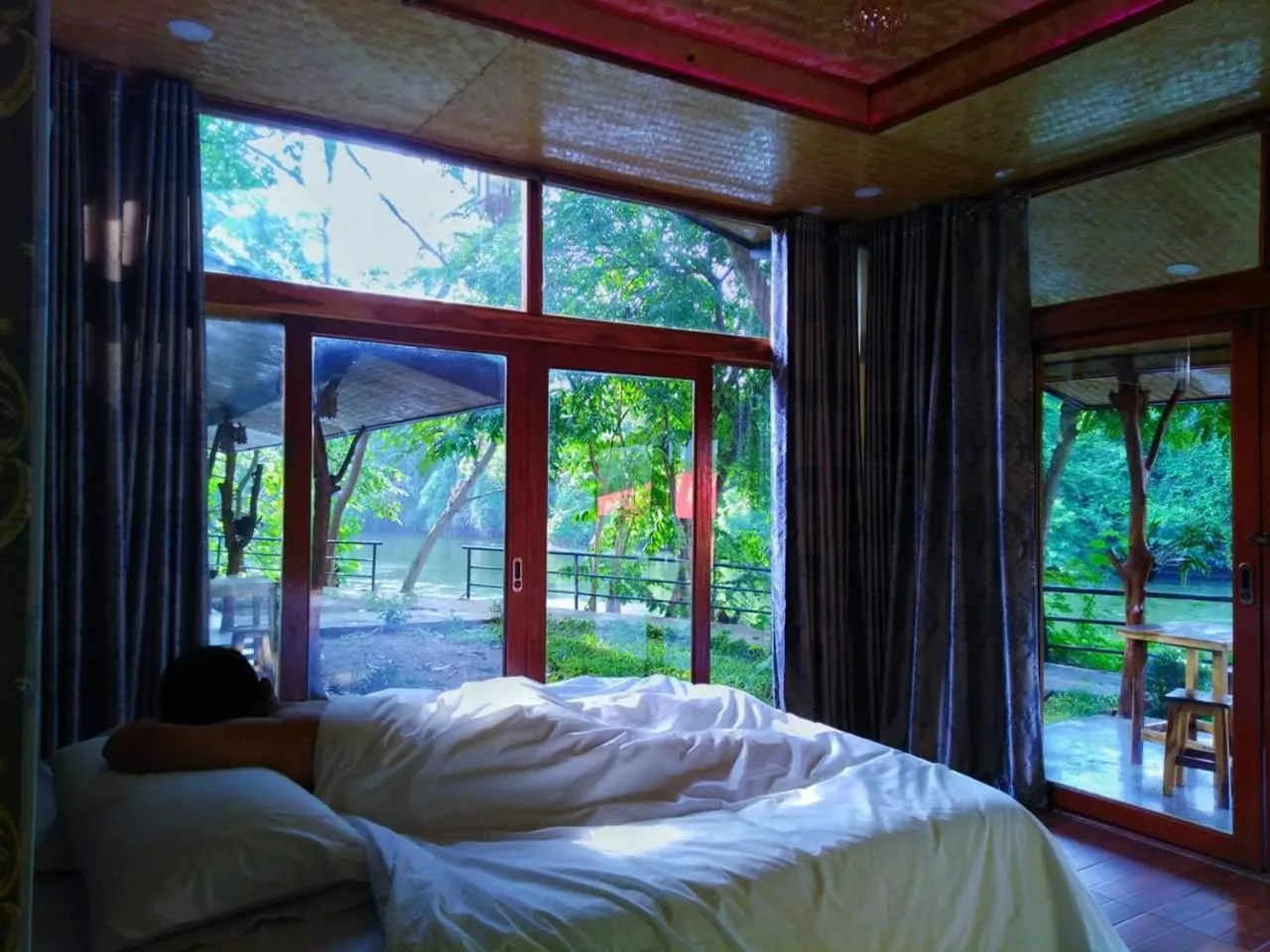 Bed in Kodaun River Kwai Resort