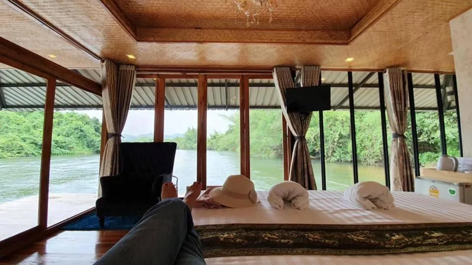 Bed in Kodaun River Kwai Resort