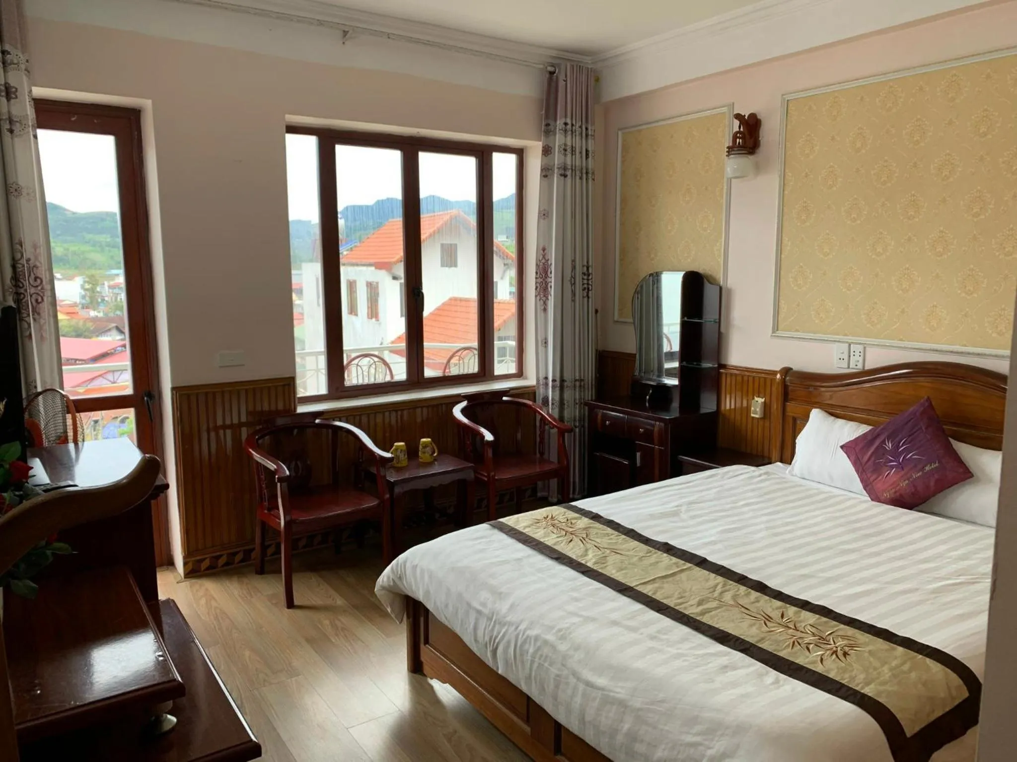 Bed in Ngan Nga Bac Ha Hotel