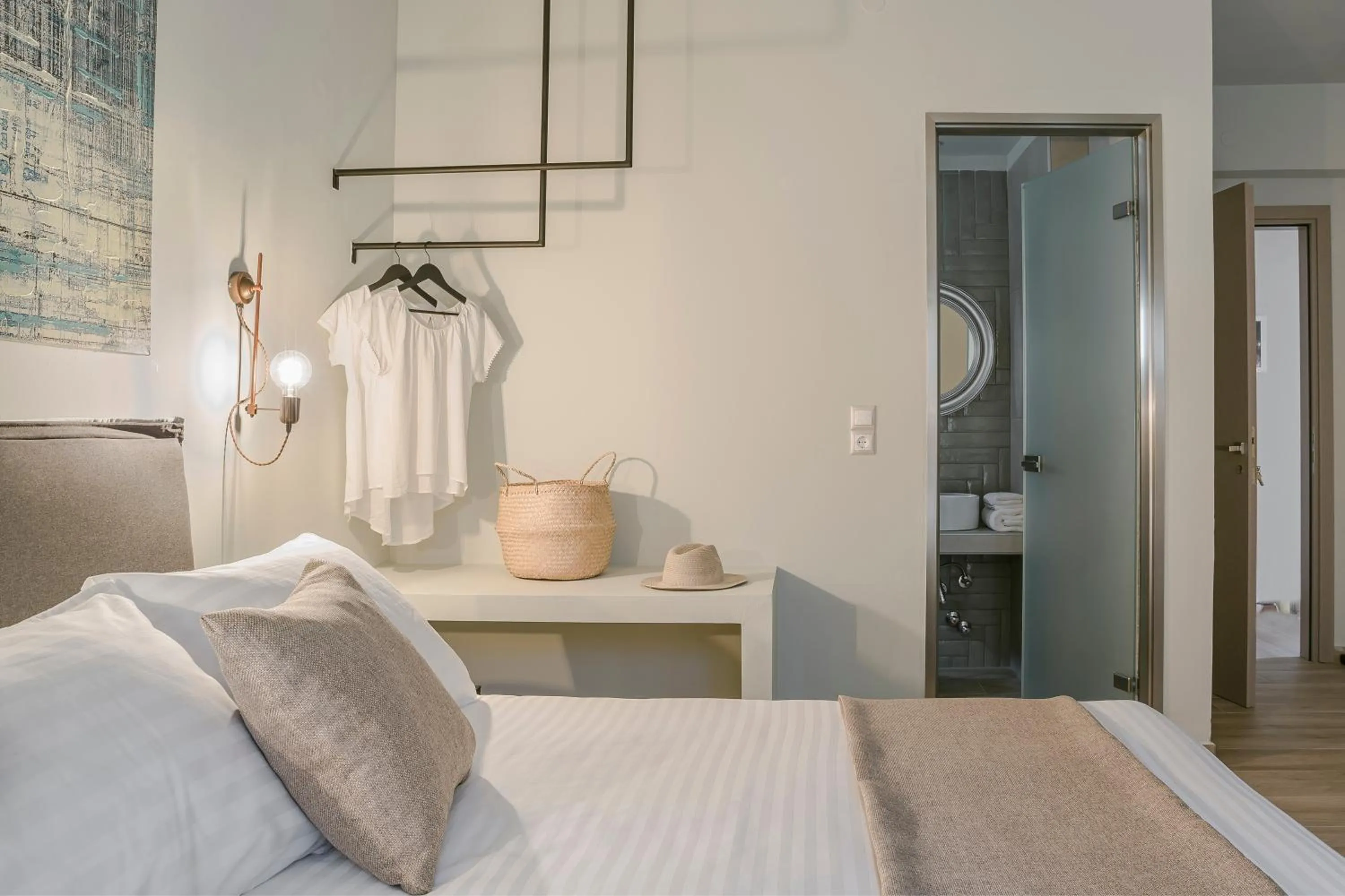 Bed in Socrates Apartments