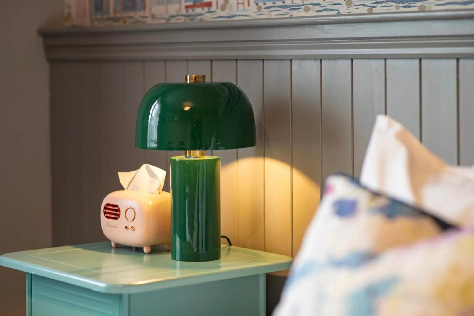 Decorative detail, Bed in Emmet Hotel