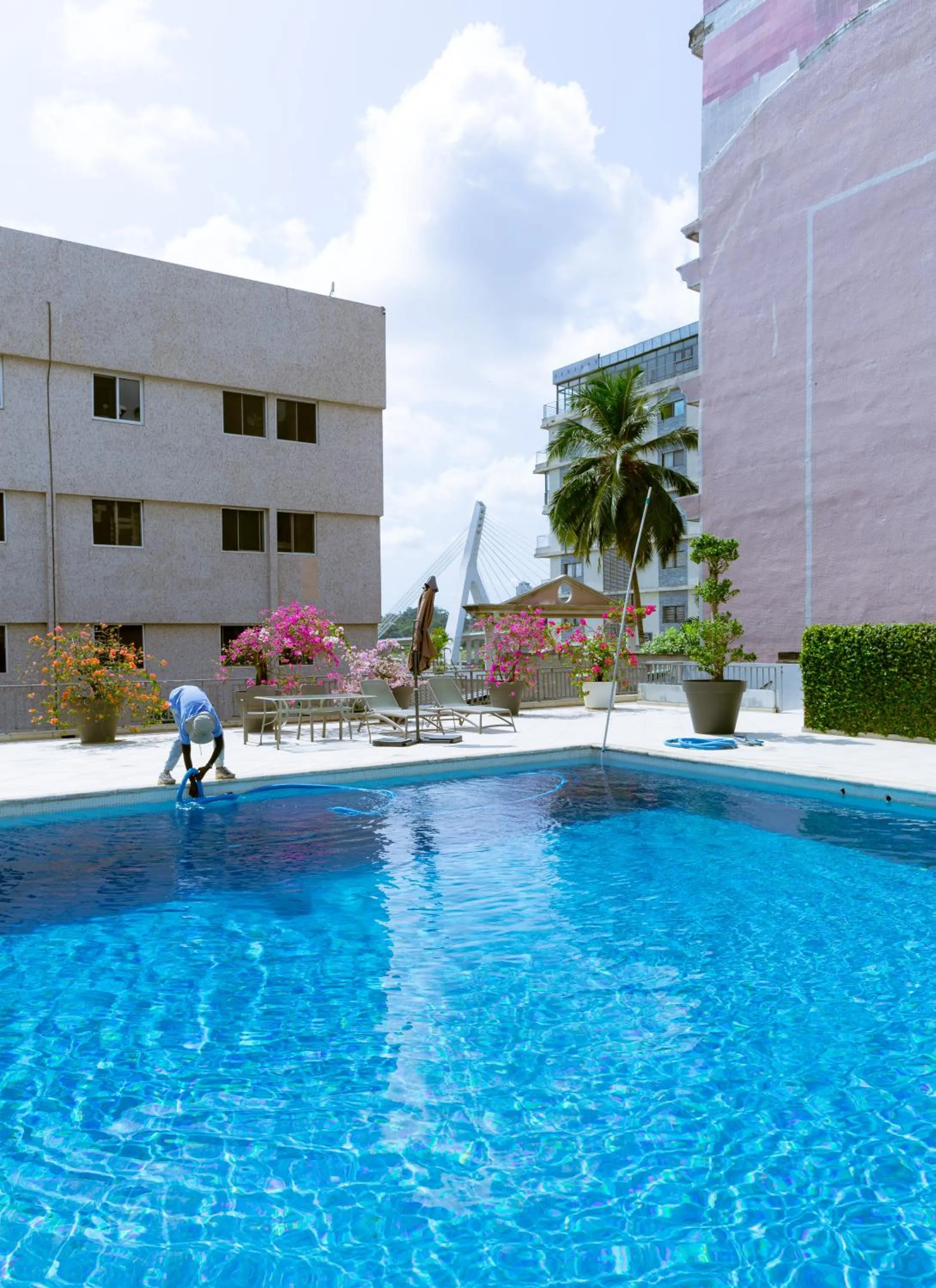 Pool view in Résidences Les Hauts de l'Indenié