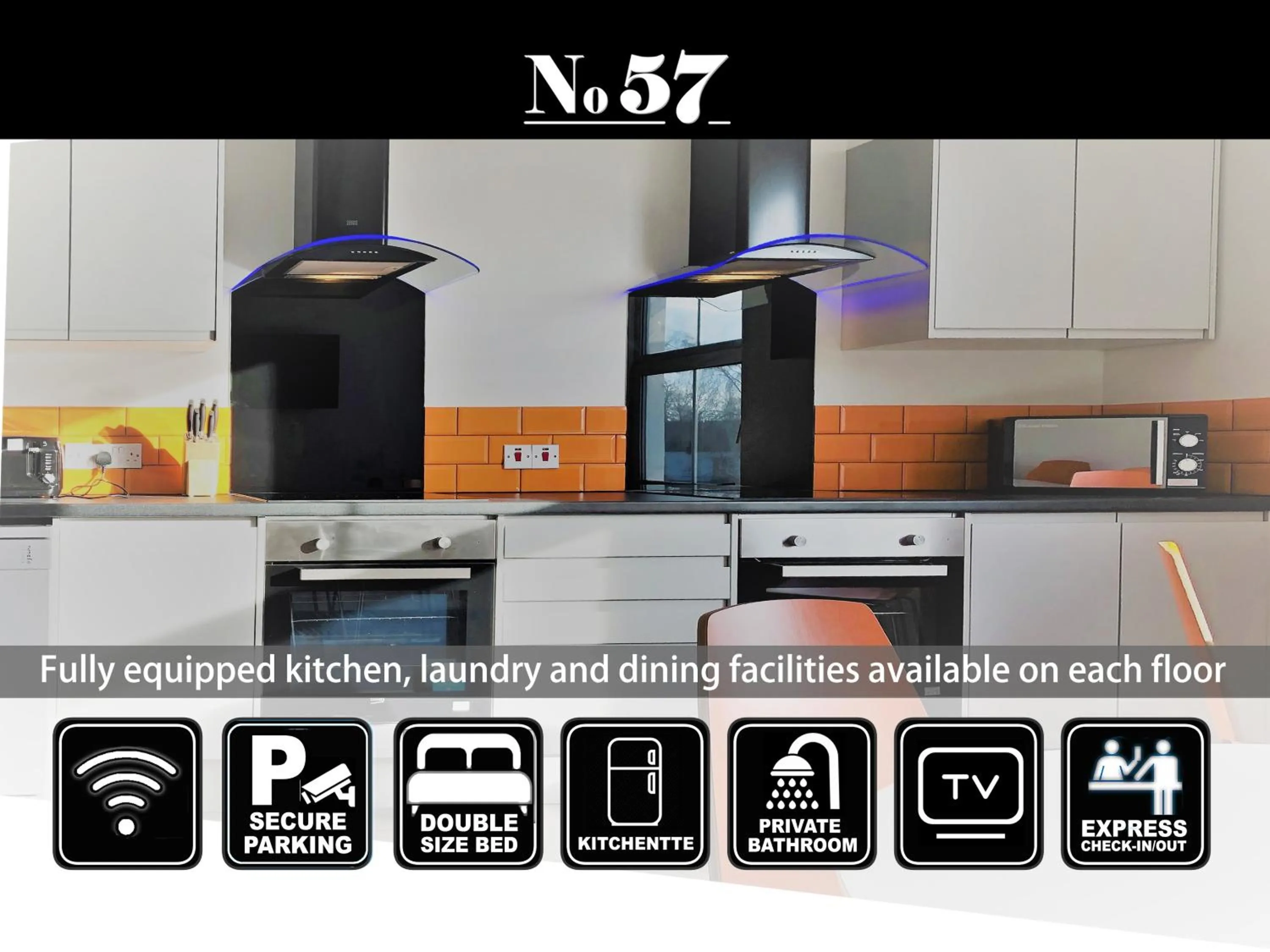 Kitchen or kitchenette in No57