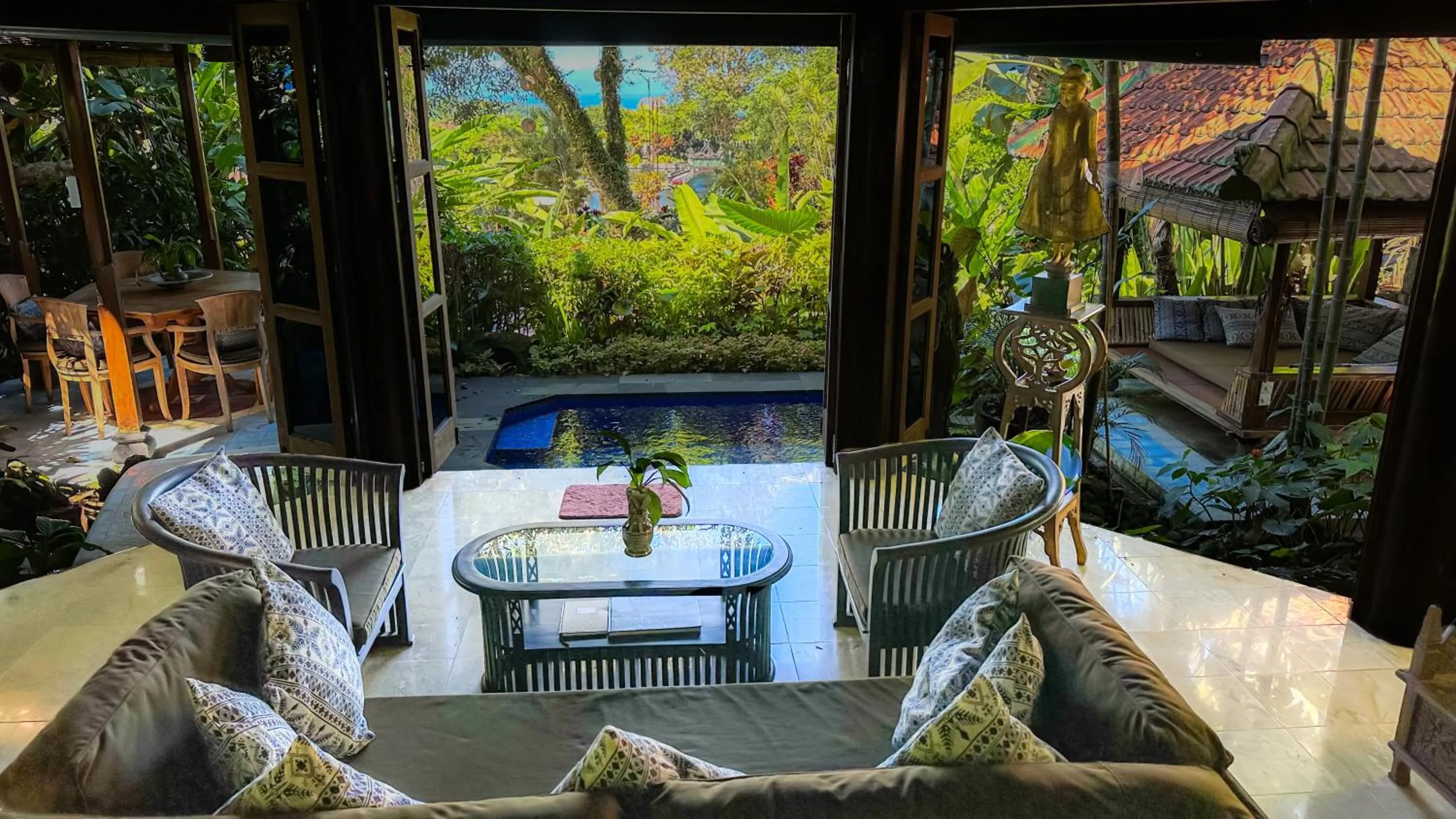 Living room in Tirtagangga Water Palace Villas