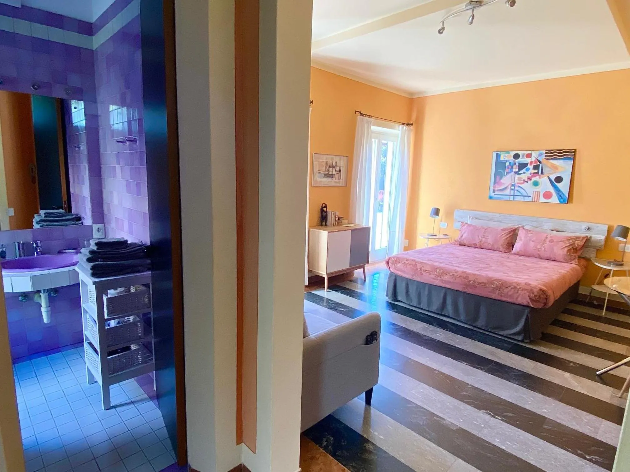 Bed in Villa Costantina with heated POOL