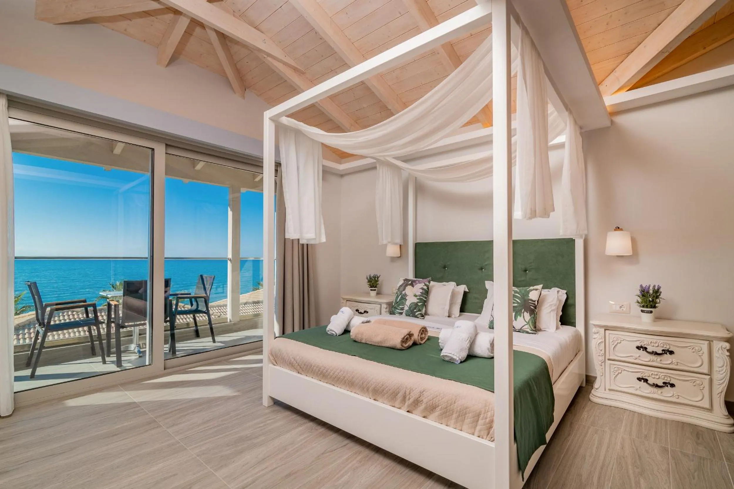 Bed in Crystal Beach Hotel