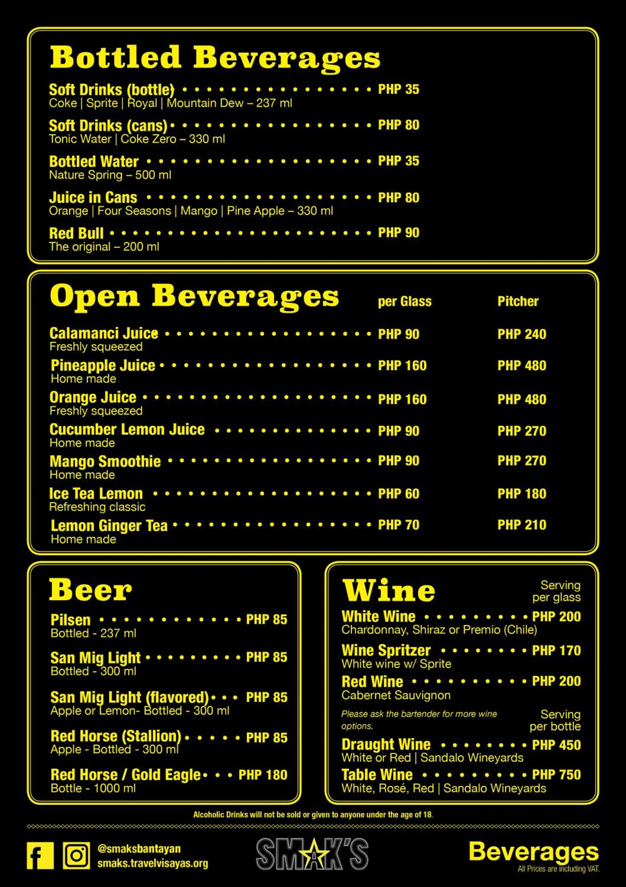 Food and drinks in SMAK's Hotel