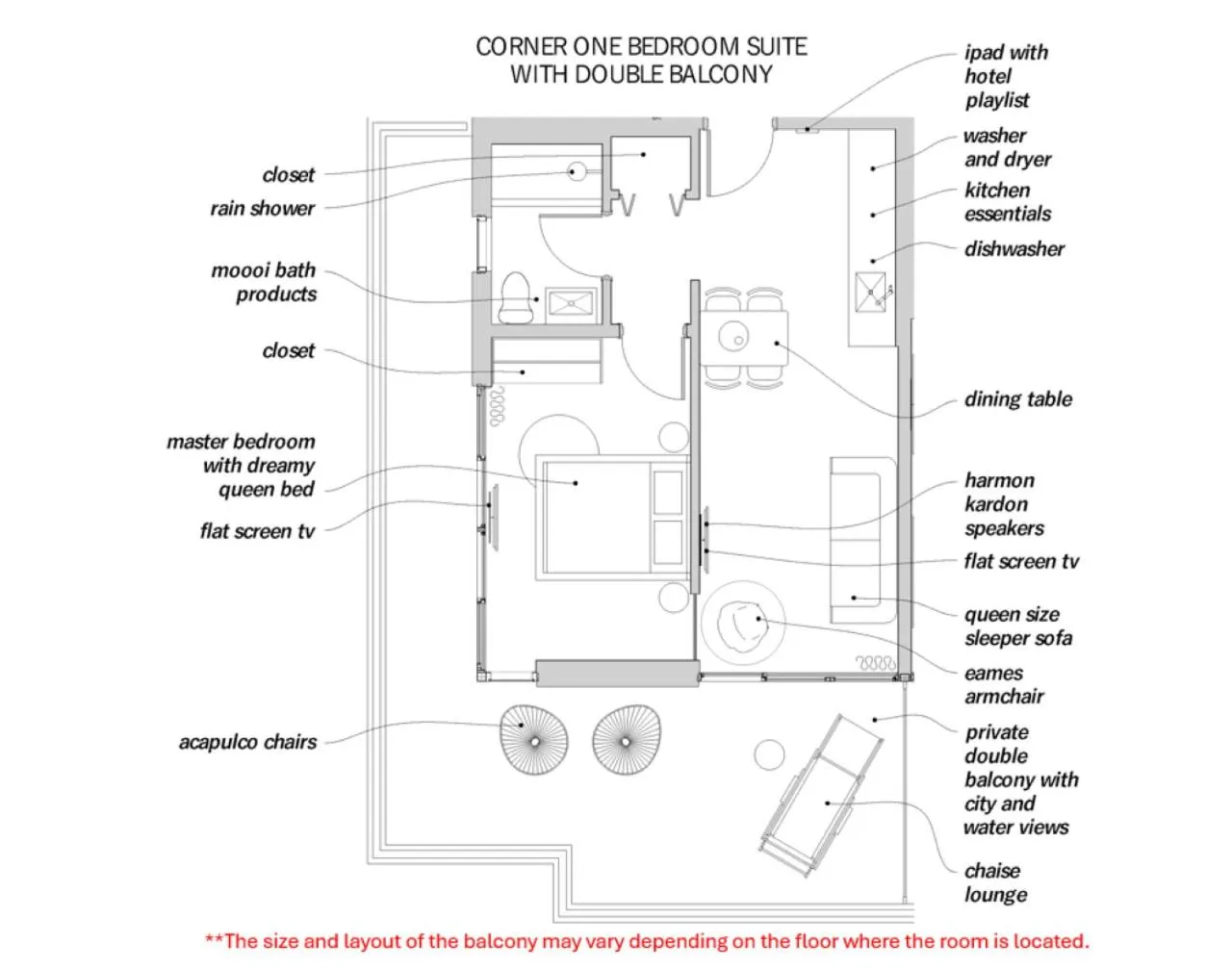 Floor plan in 6080 Design Hotel by Eskape Collection